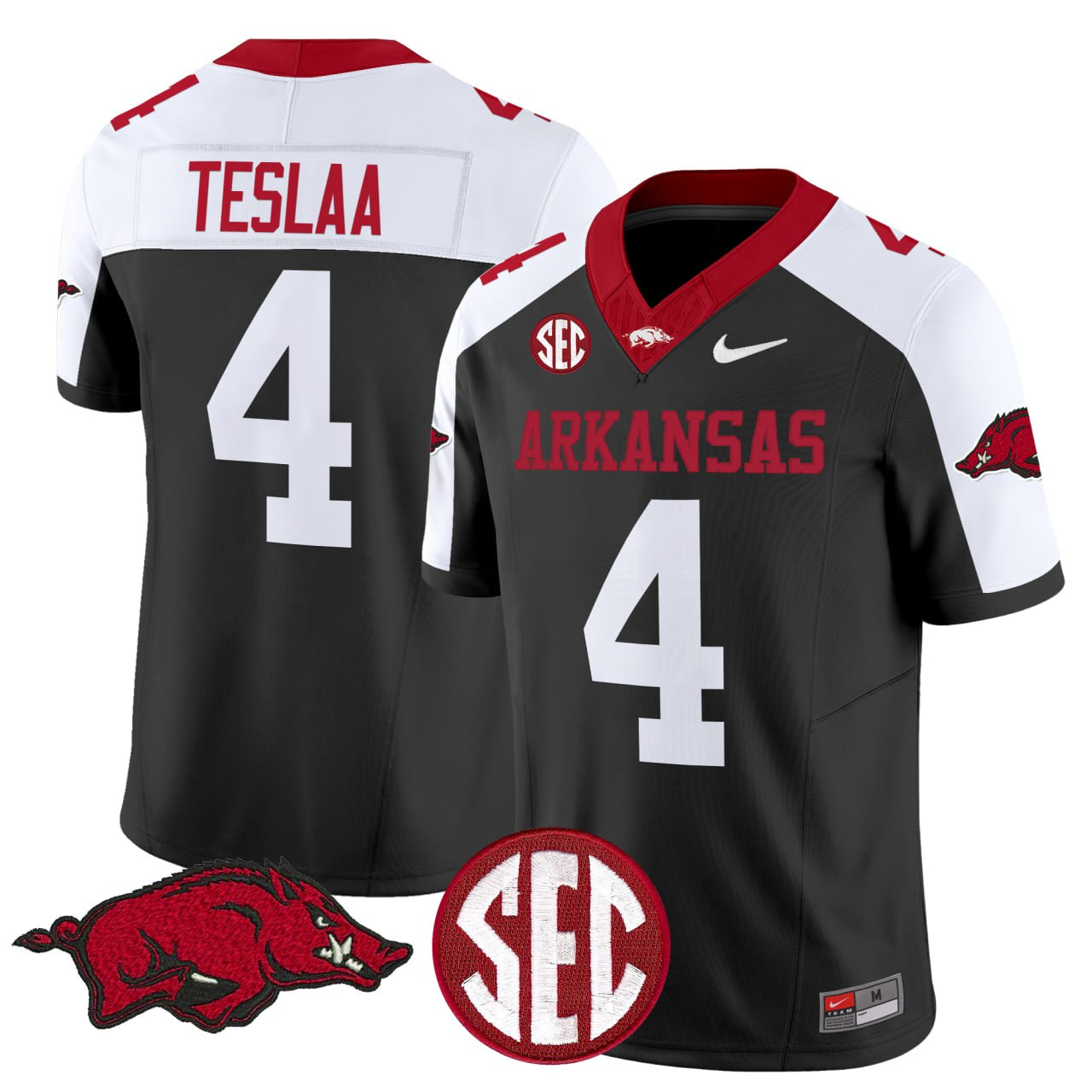 Isaac TeSlaa Arkansas Razorbacks Black Alternate Vapor Limited Jersey - All Stitched