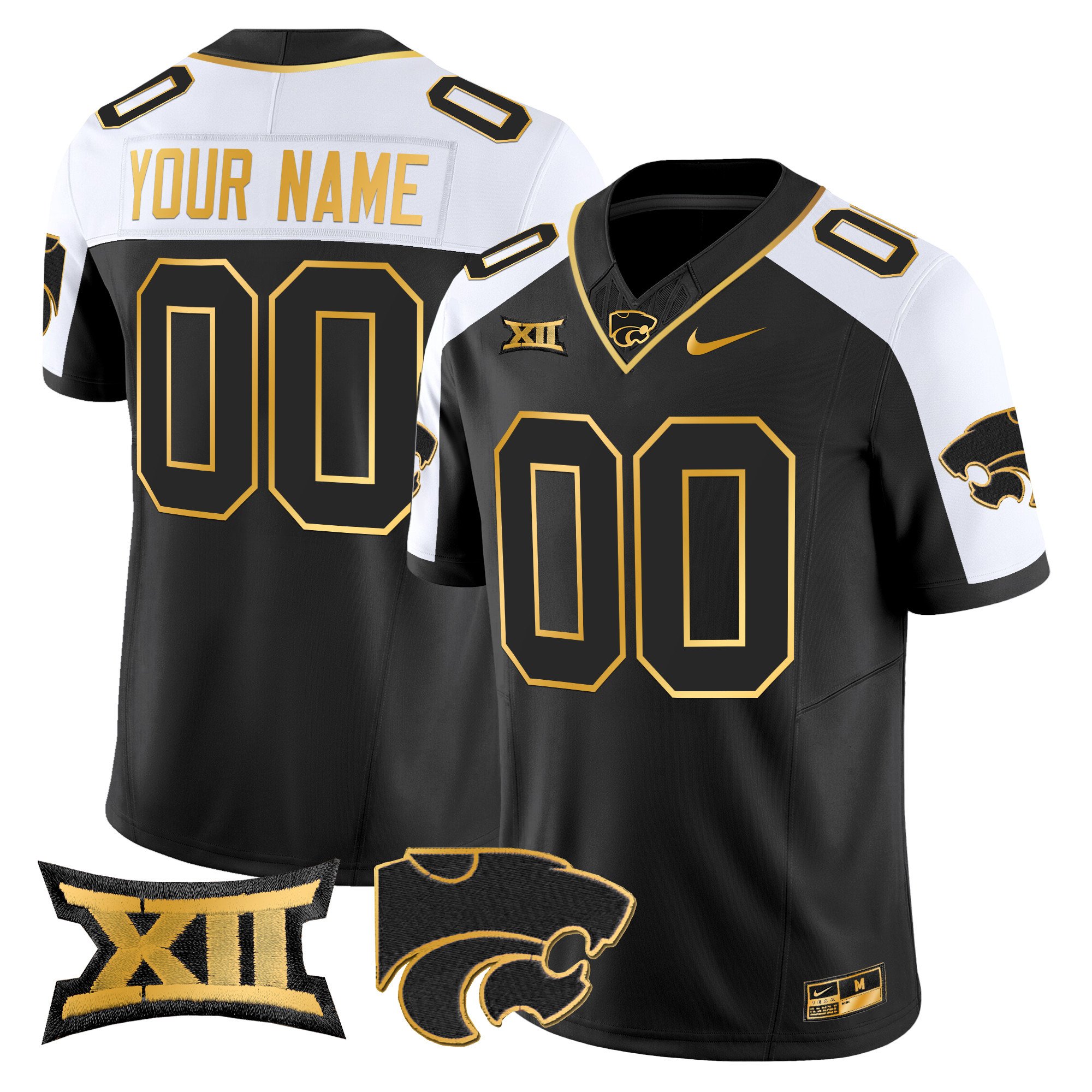 Kansas State Wildcats 2024 Gold Vapor Limited Custom Jersey - All Stitched