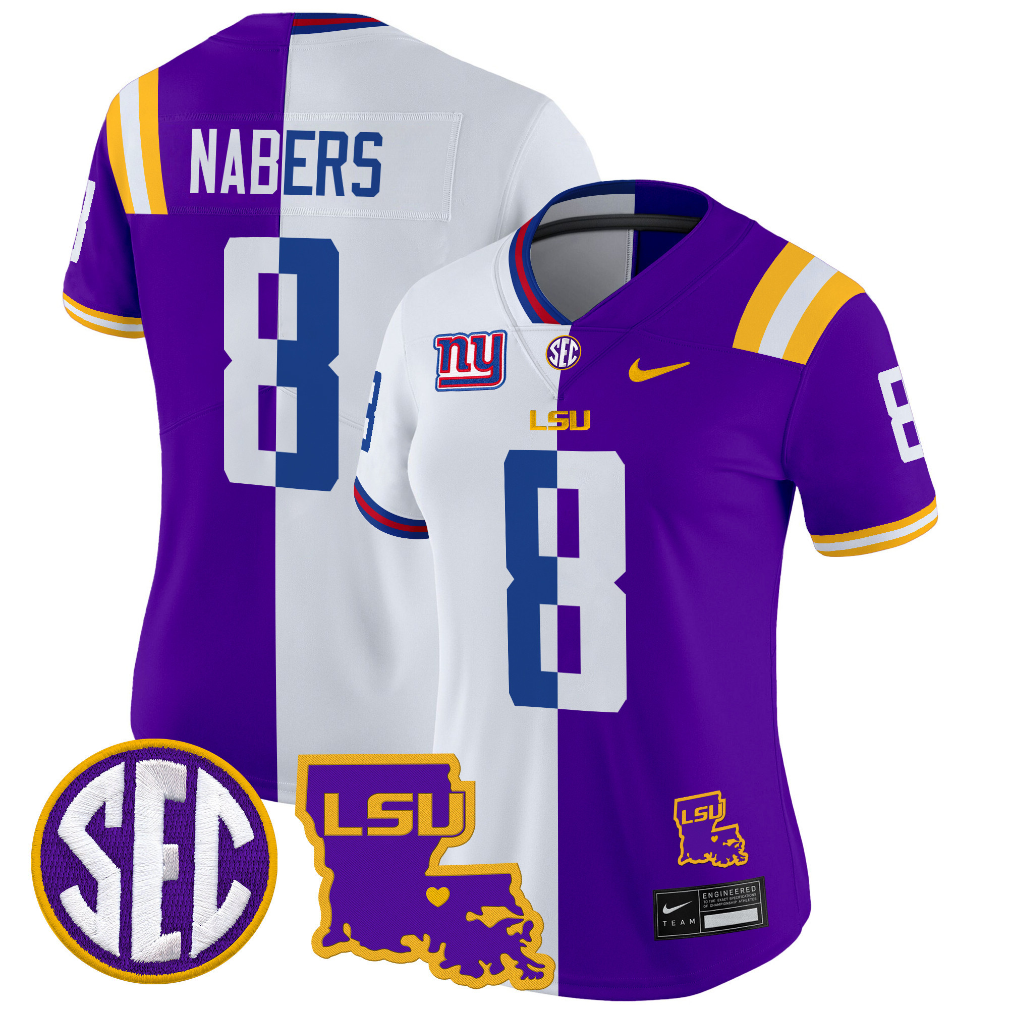 LSU Tiger Split Vapor Limited Jersey - All Stitched
