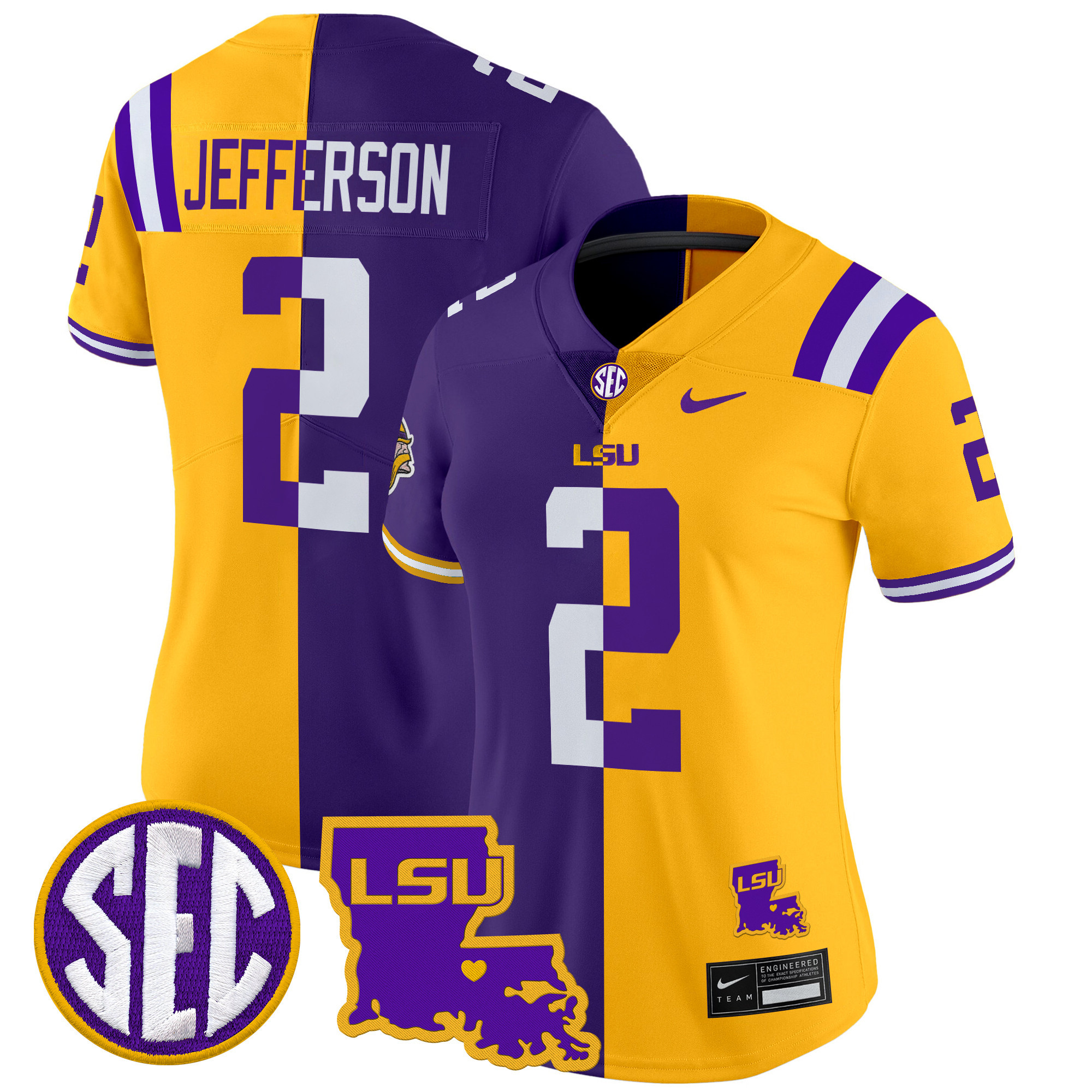LSU Tiger Split Vapor Limited Jersey - All Stitched