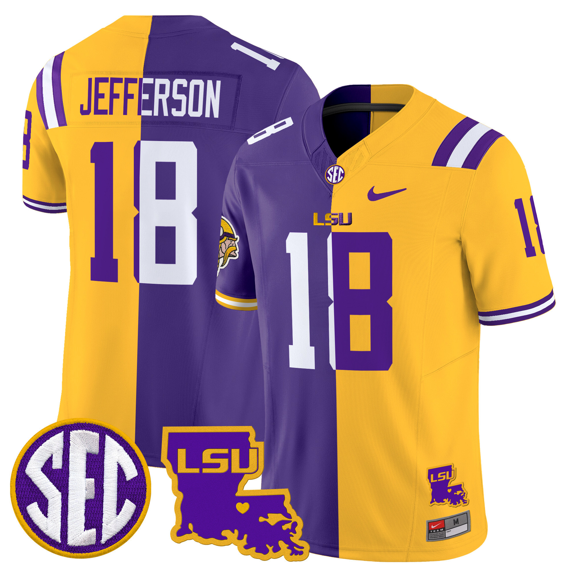 LSU Tiger Split Vapor Limited Jersey - All Stitched