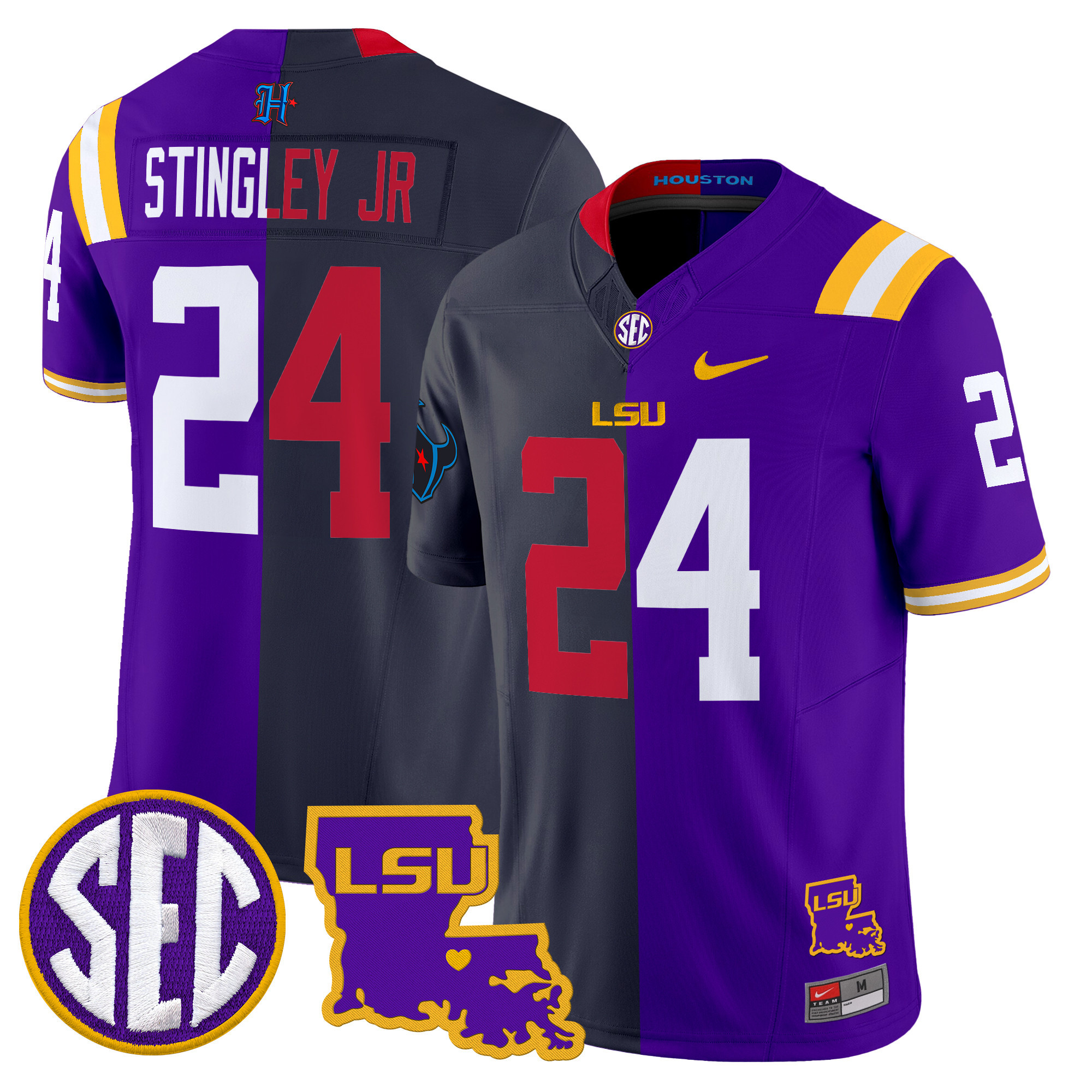 LSU Tiger Split Vapor Limited Jersey - All Stitched