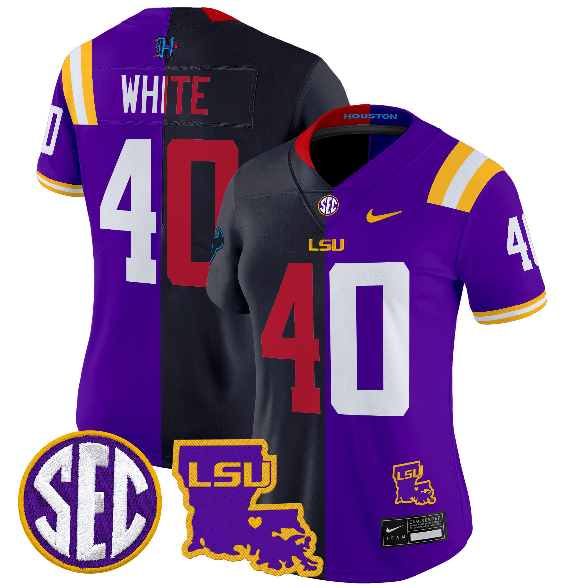LSU Tiger Split Vapor Limited Jersey - All Stitched