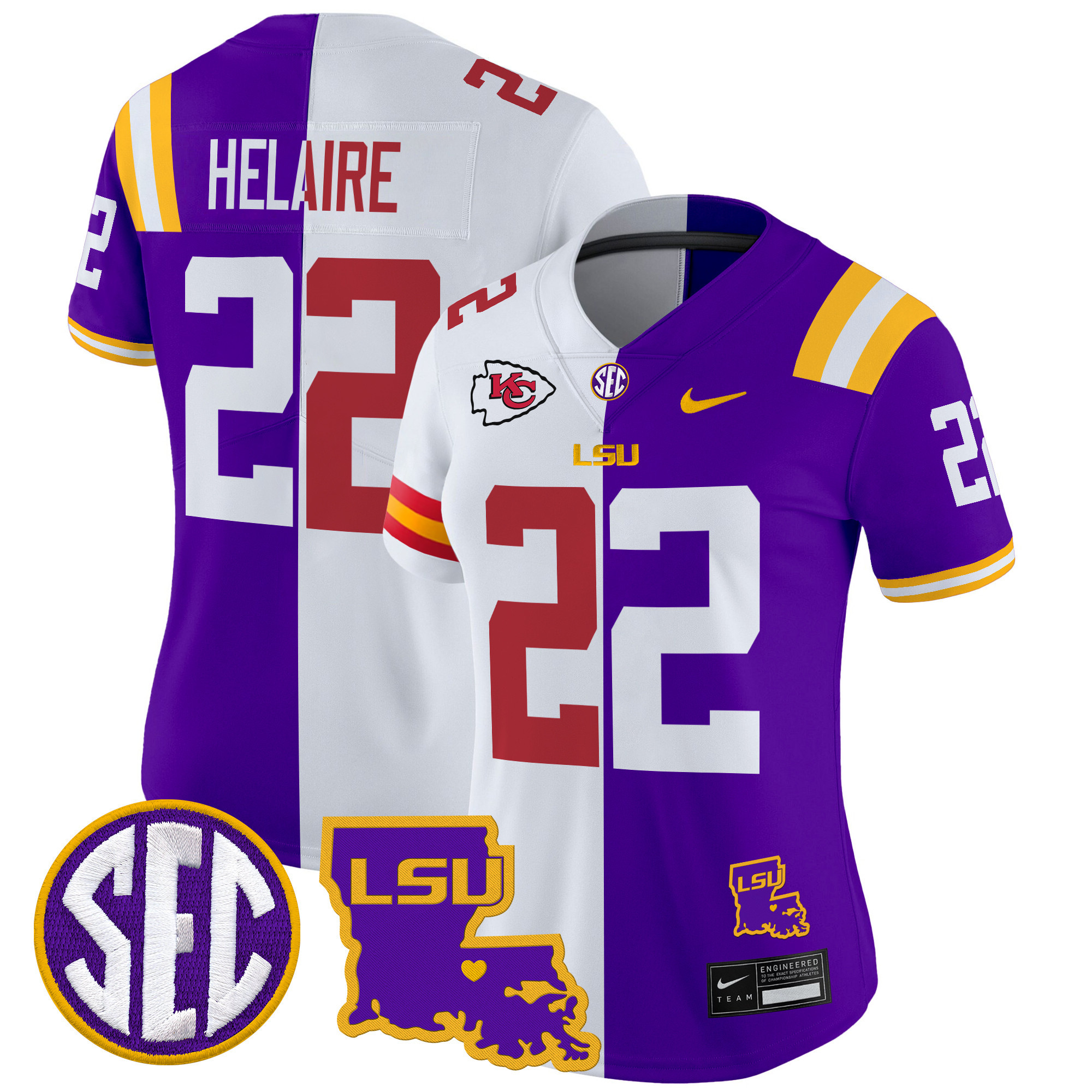 LSU Tiger Split Vapor Limited Jersey - All Stitched