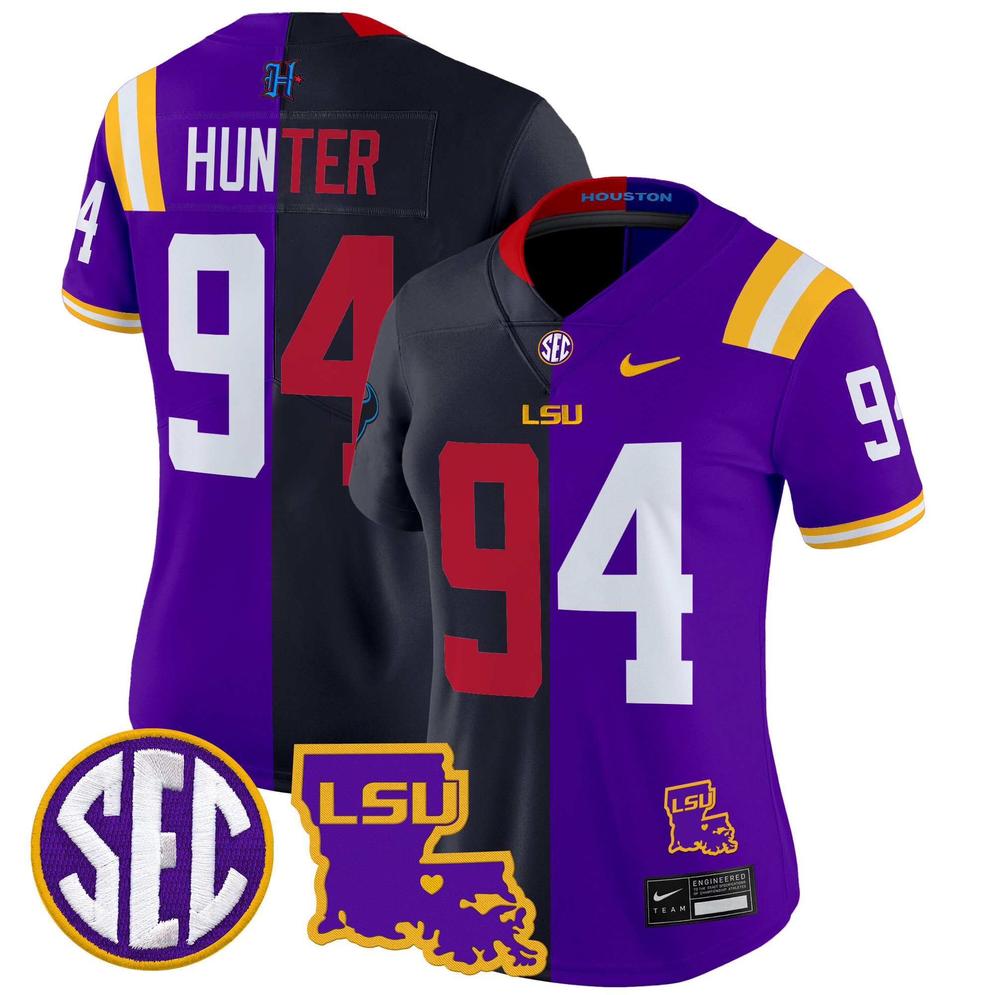LSU Tiger Split Vapor Limited Jersey - All Stitched