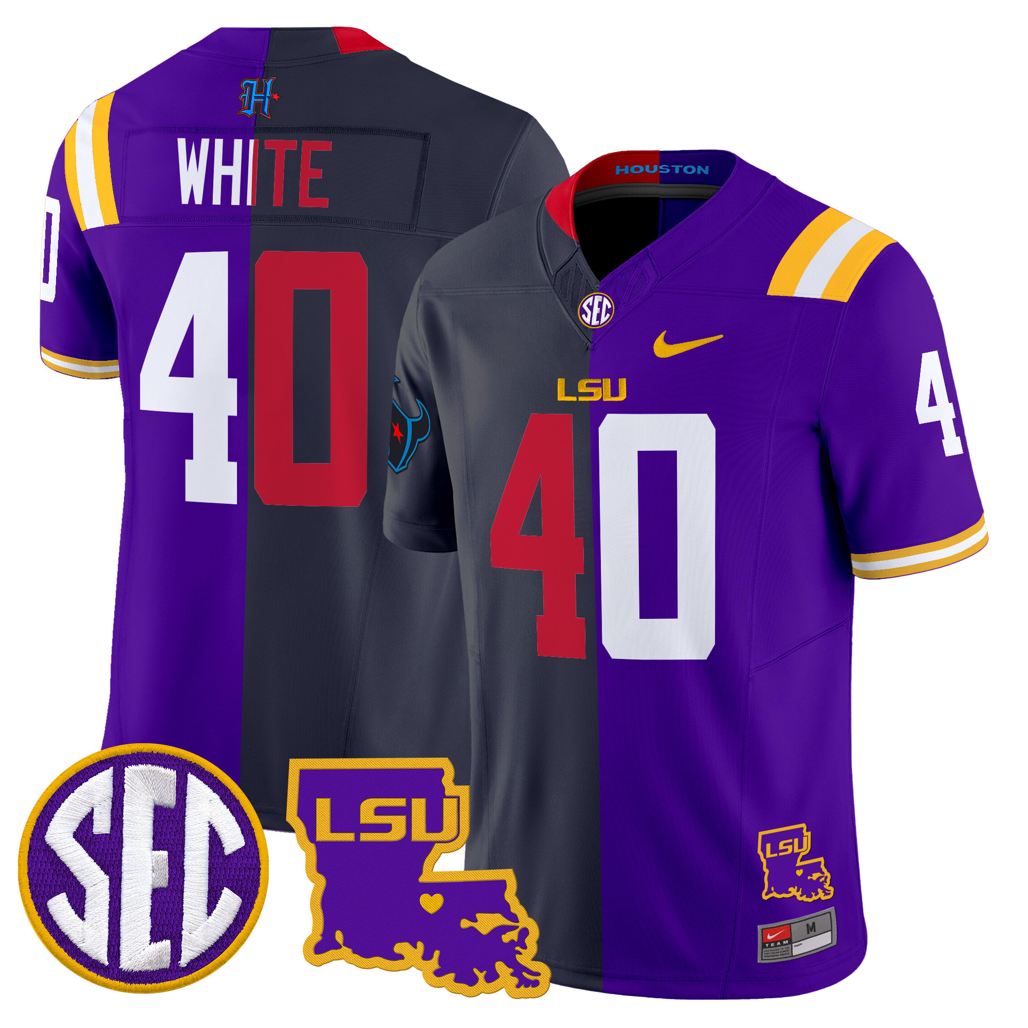 LSU Tiger Split Vapor Limited Jersey - All Stitched