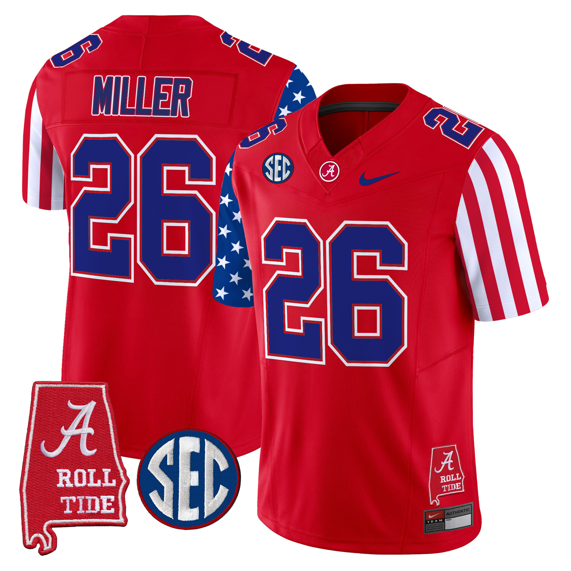Men's Alabama Crimson Tide American Style Vapor Limited Jersey - All Stitched