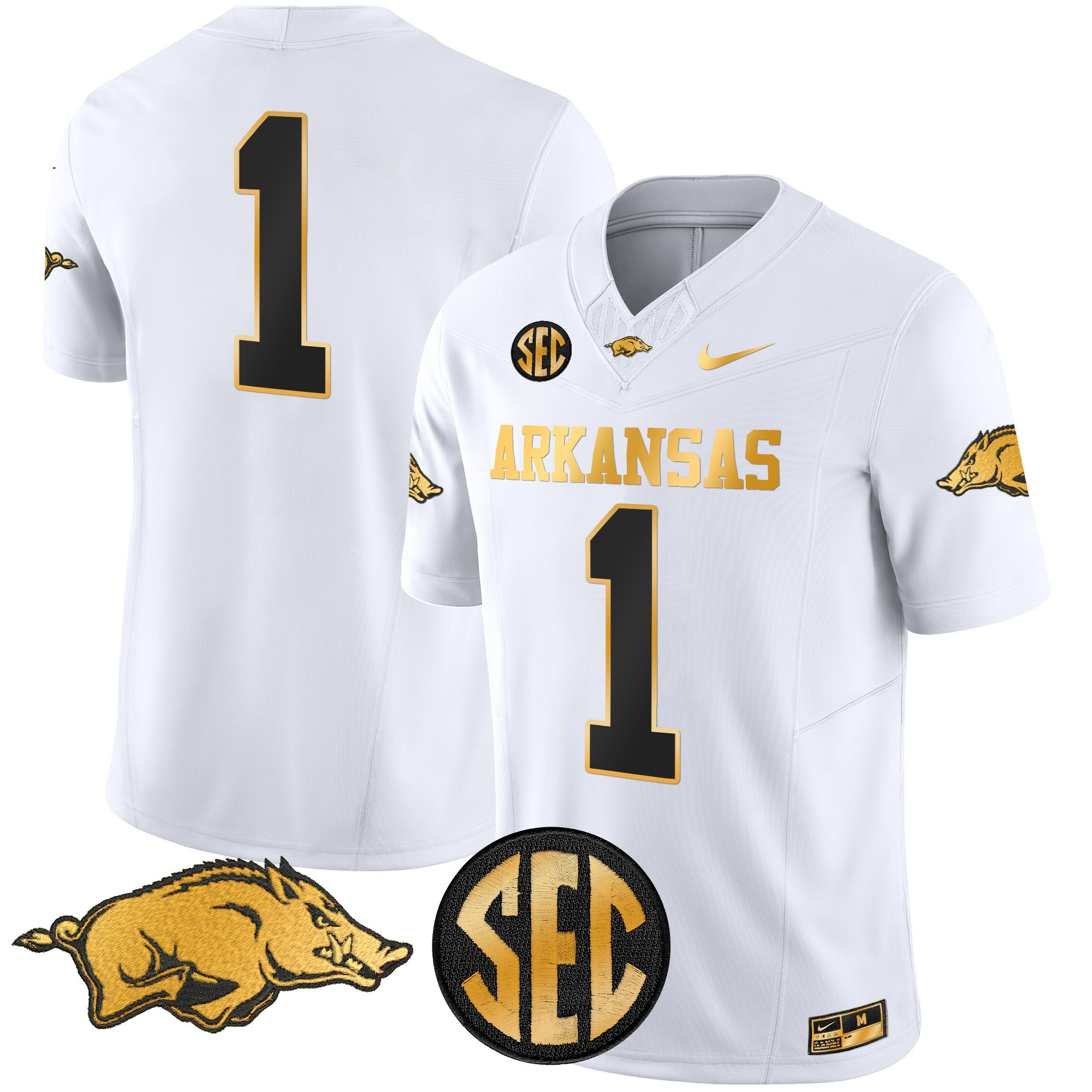 Men's Arkansas Razorbacks Gold Vapor Limited Jersey - All Stitched