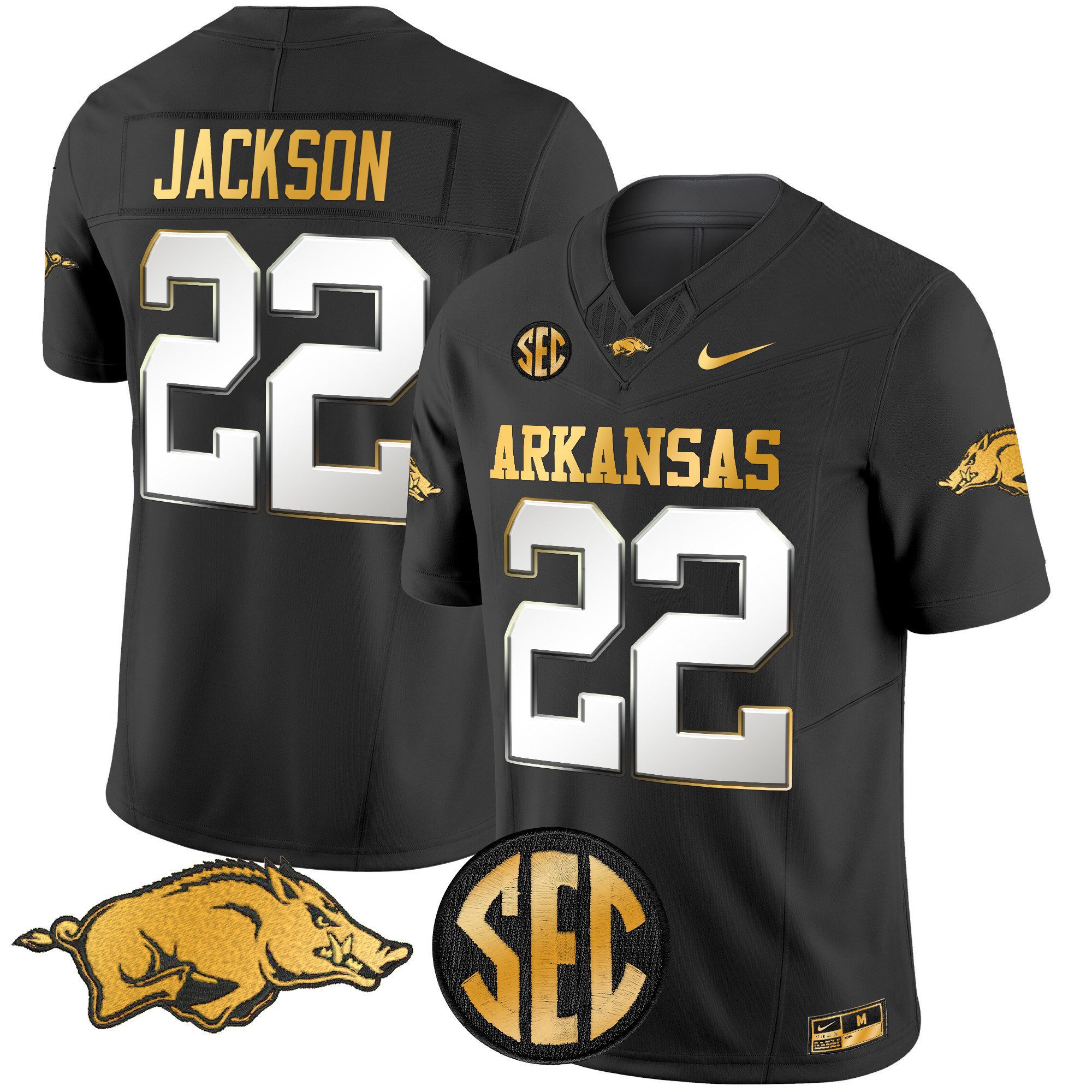 Men's Arkansas Razorbacks Gold Vapor Limited Jersey - All Stitched