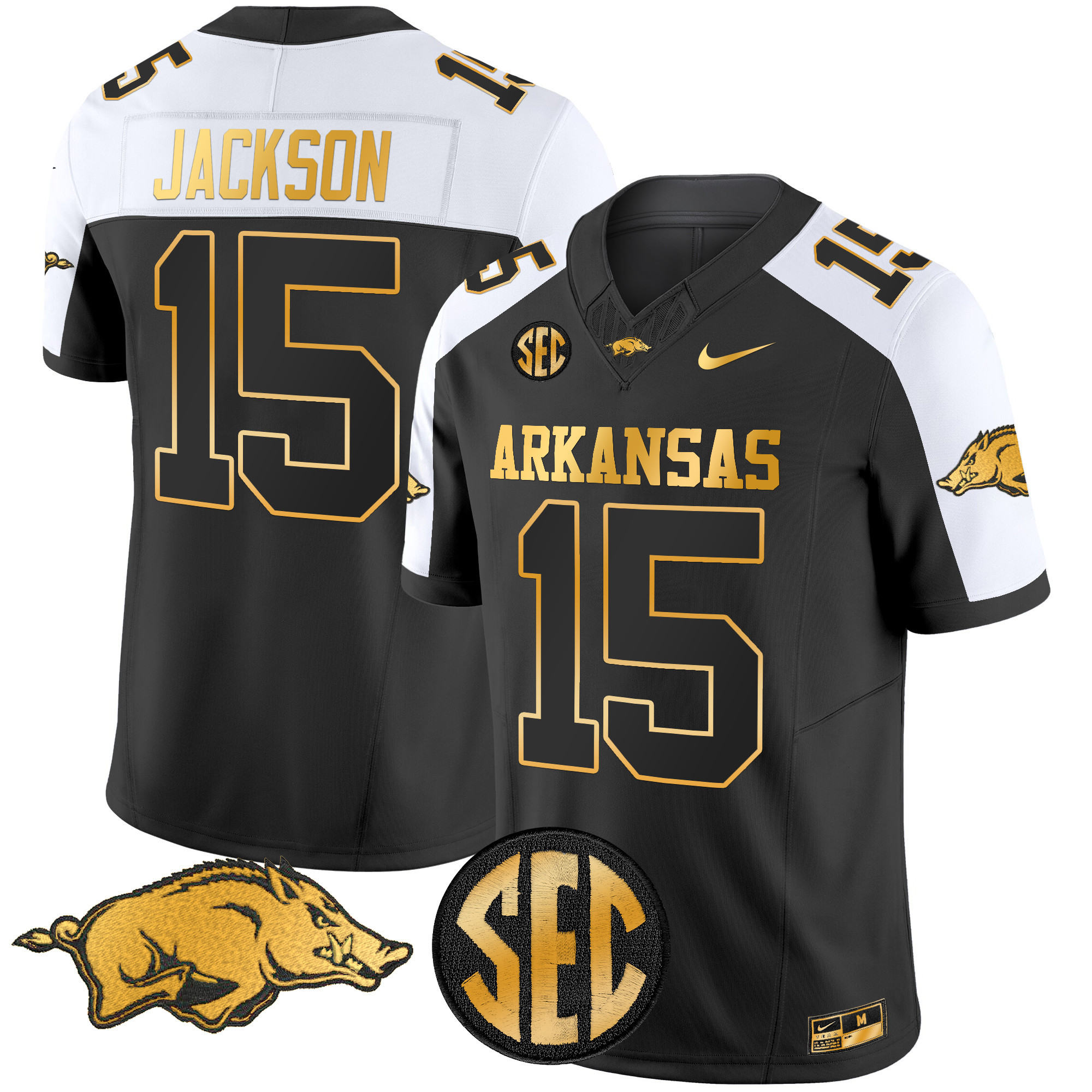 Men's Arkansas Razorbacks Gold Vapor Limited Jersey - All Stitched