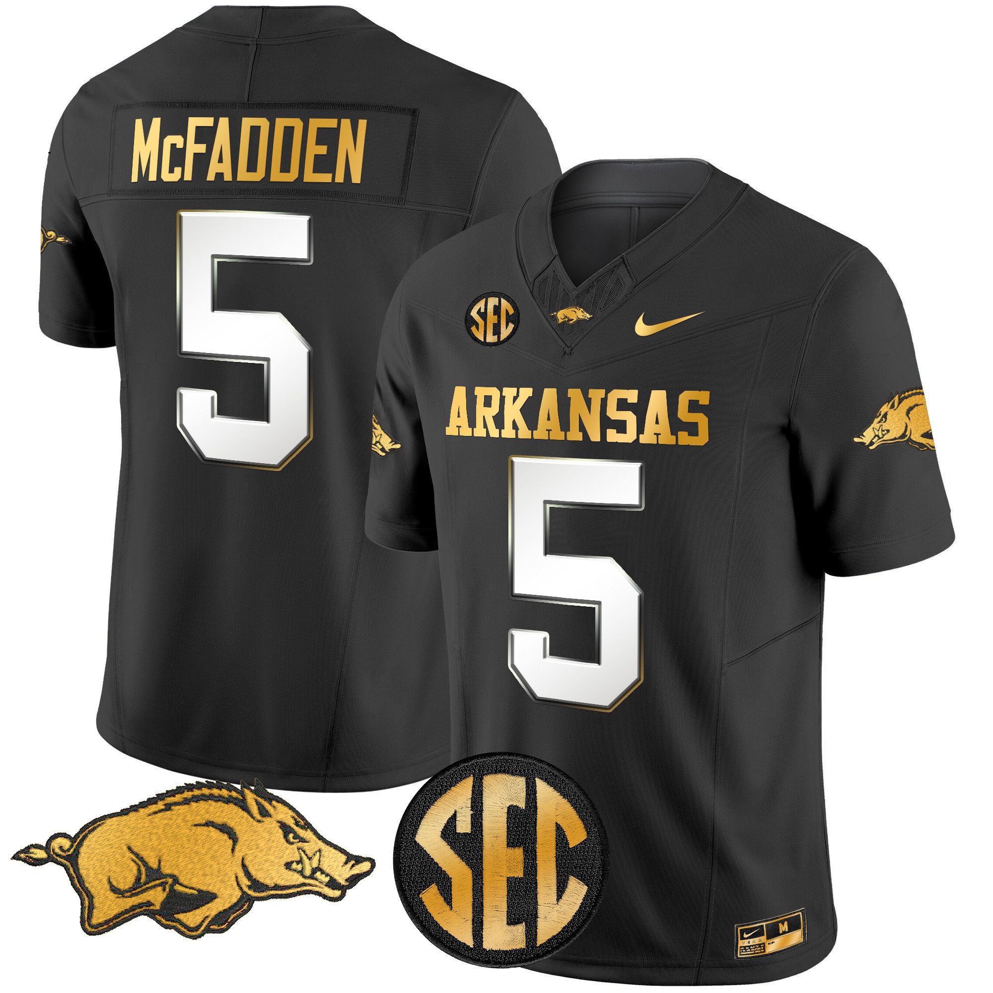 Men's Arkansas Razorbacks Gold Vapor Limited Jersey - All Stitched