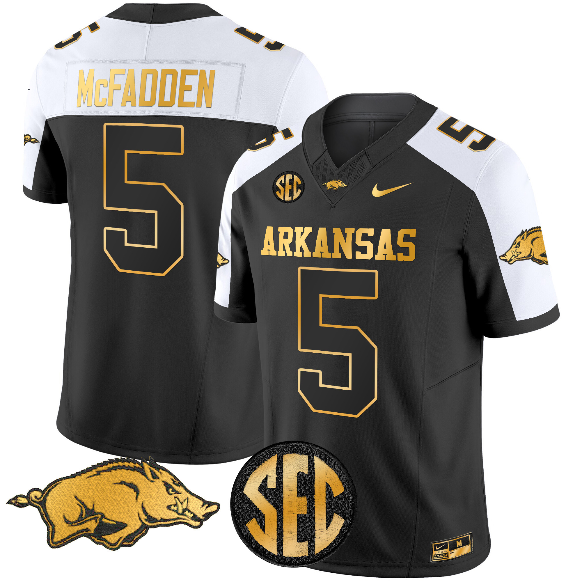 Men's Arkansas Razorbacks Gold Vapor Limited Jersey - All Stitched