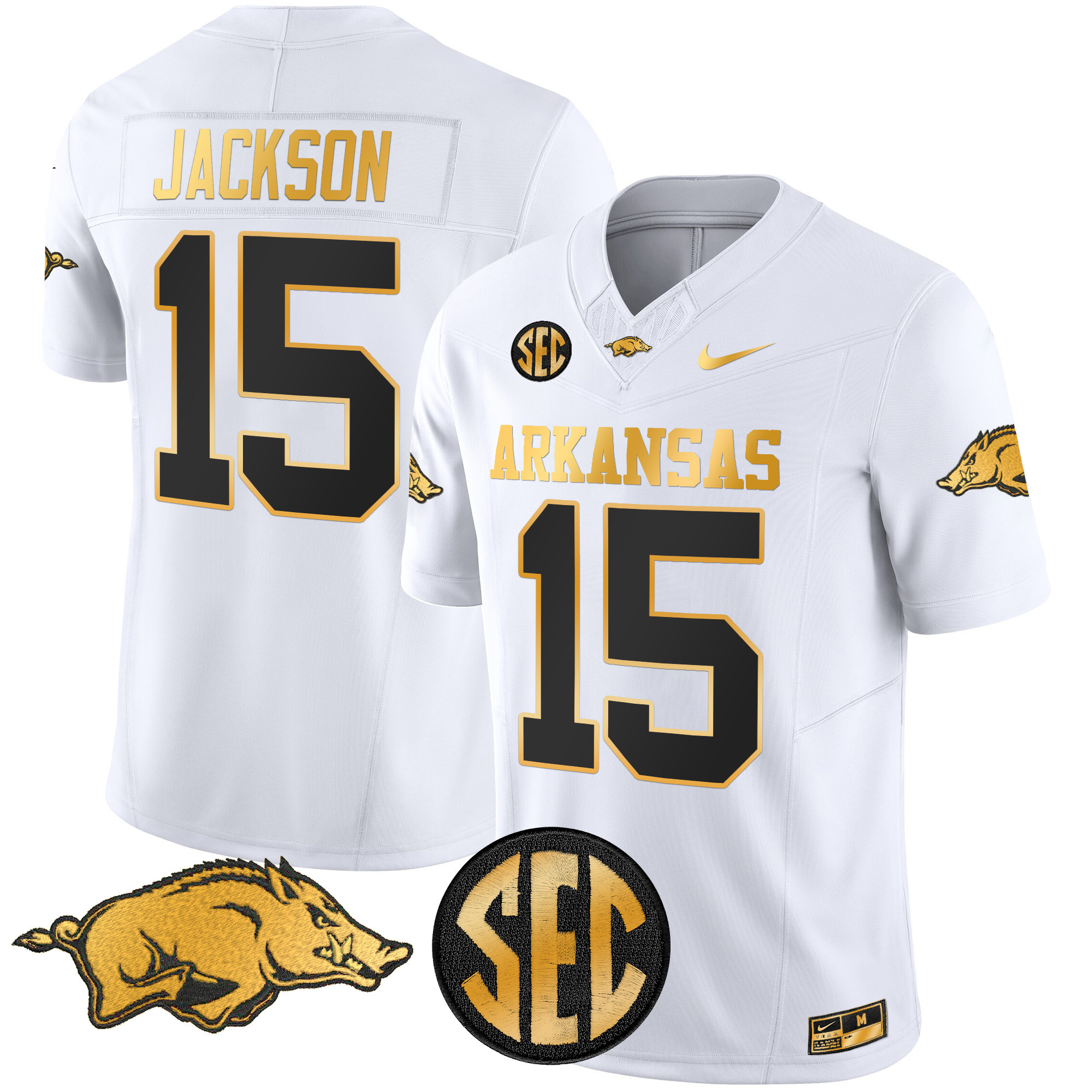 Men's Arkansas Razorbacks Gold Vapor Limited Jersey - All Stitched