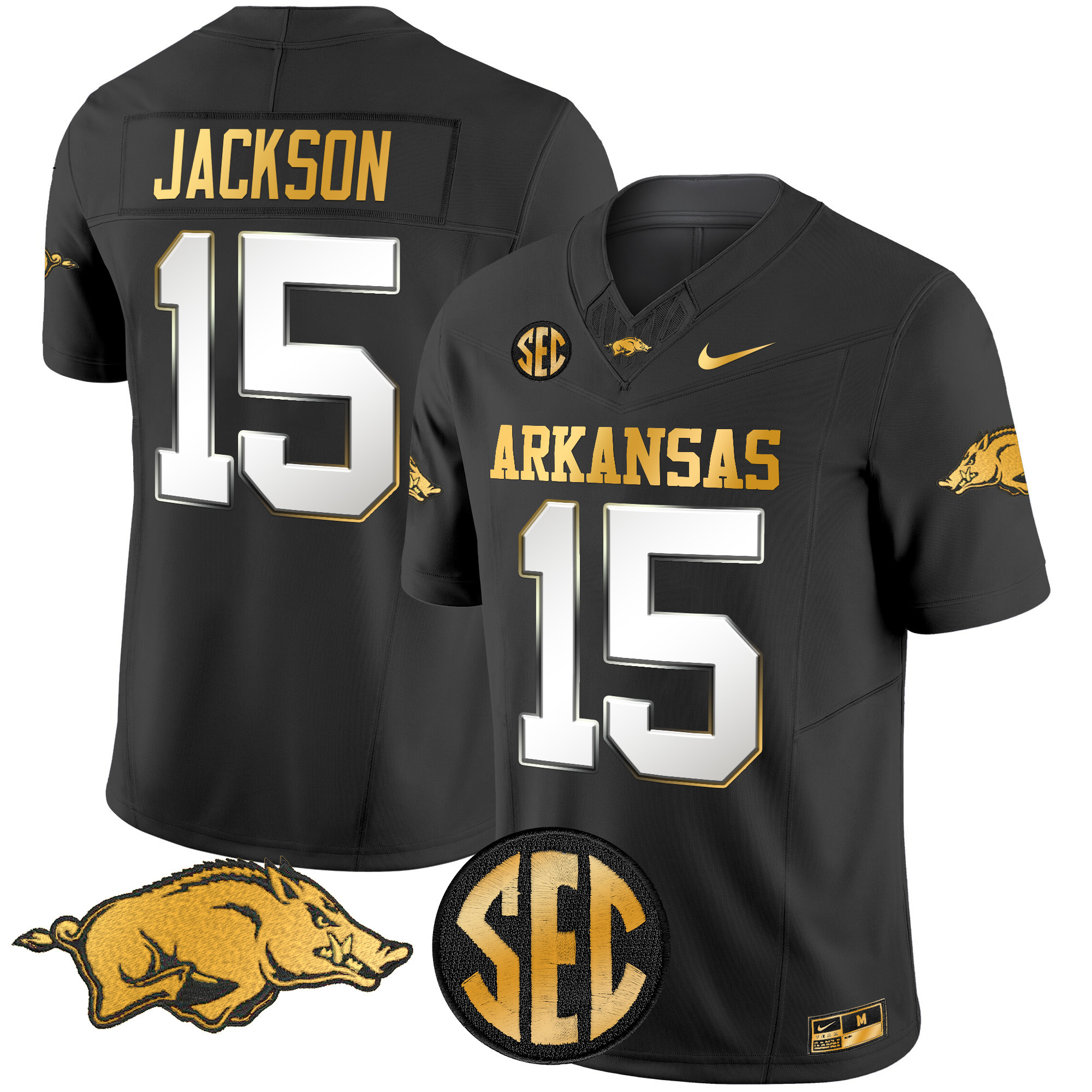 Men's Arkansas Razorbacks Gold Vapor Limited Jersey - All Stitched