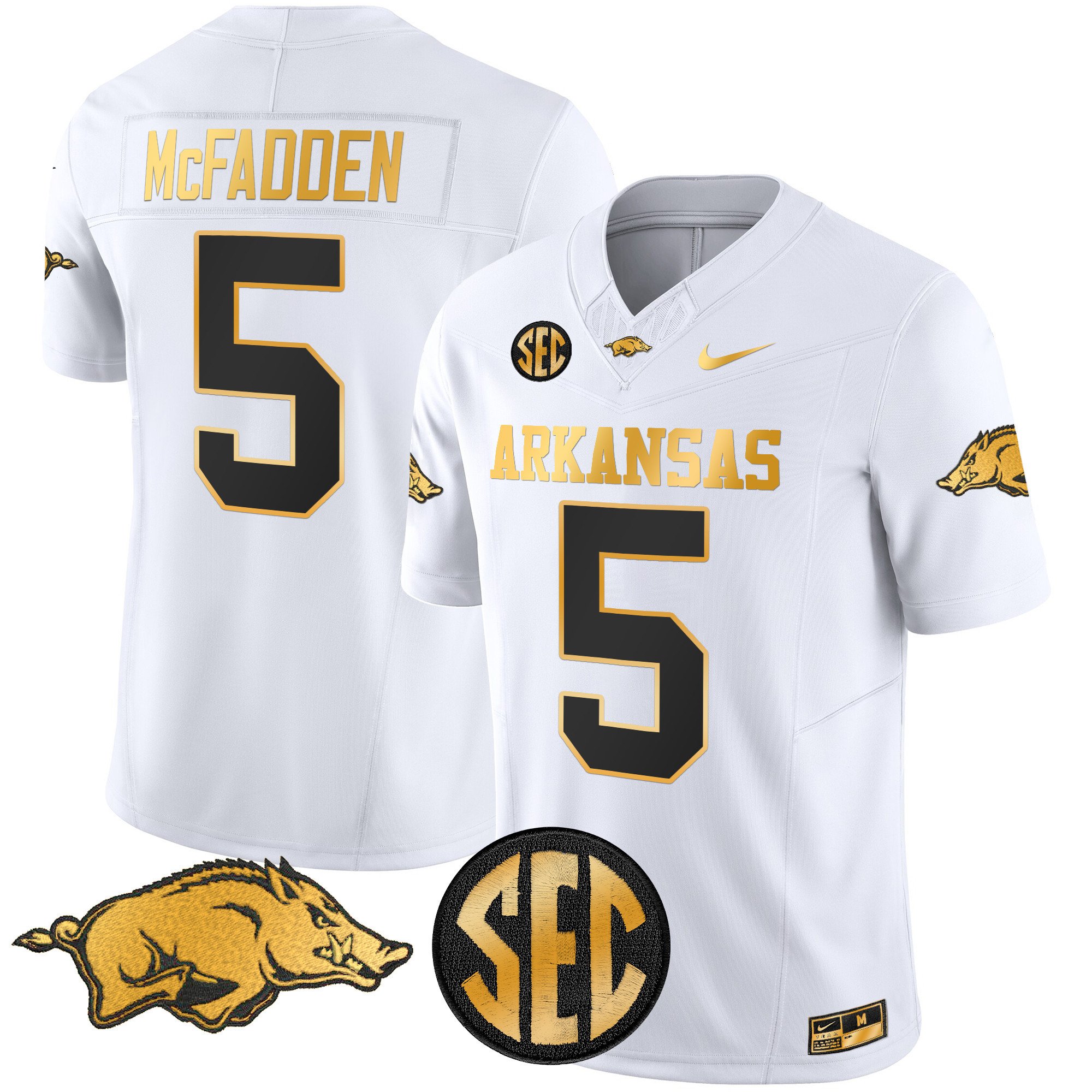 Men's Arkansas Razorbacks Gold Vapor Limited Jersey - All Stitched