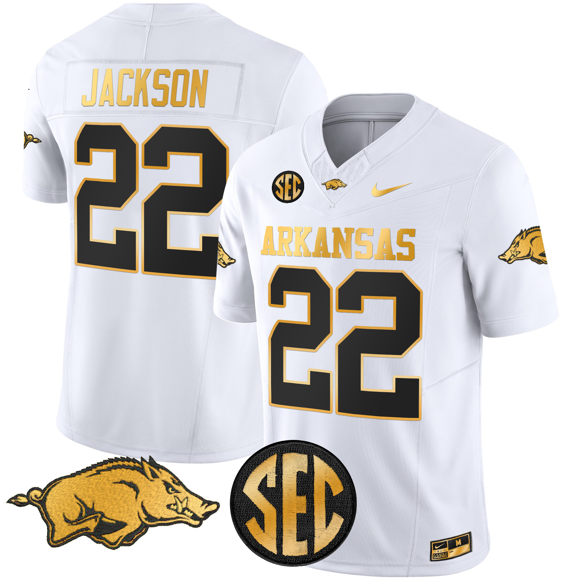 Men's Arkansas Razorbacks Gold Vapor Limited Jersey - All Stitched