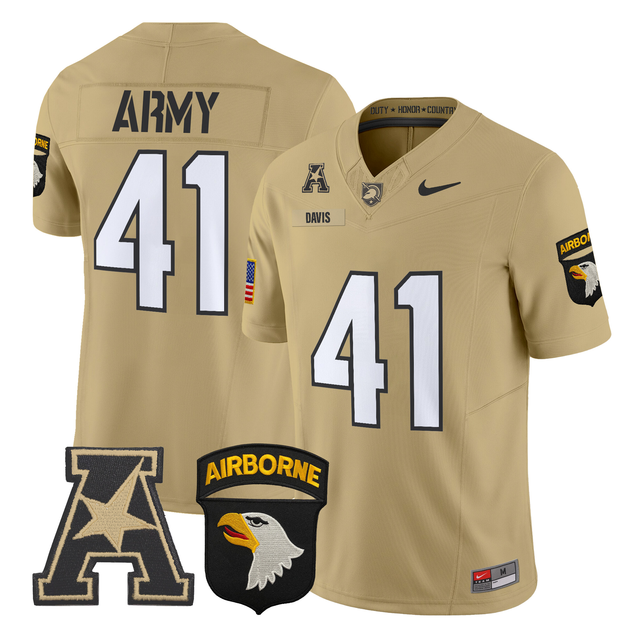 Men's Army Black Knights 101st Airborne Division Patch 2024 Vapor Limited Jersey V2 - All Stitched