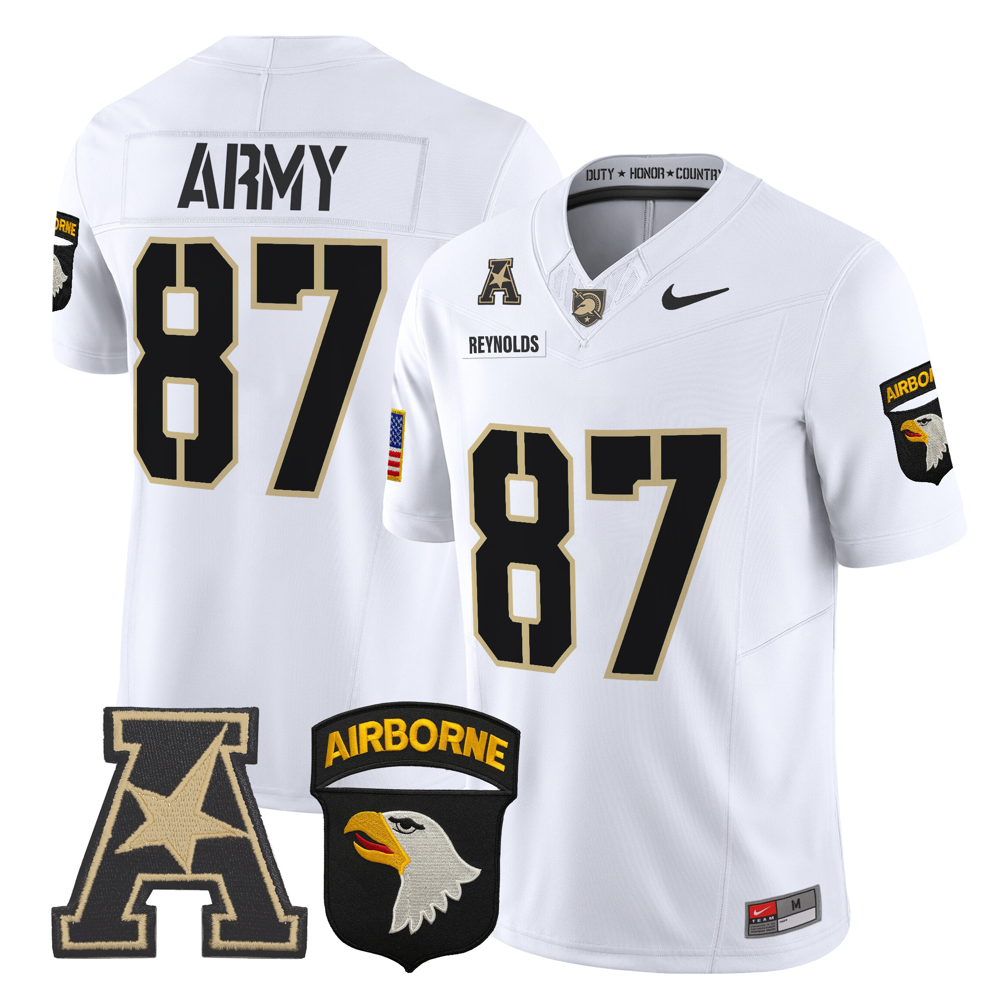 Men's Army Black Knights 101st Airborne Division Patch 2024 Vapor Limited Jersey V2 - All Stitched
