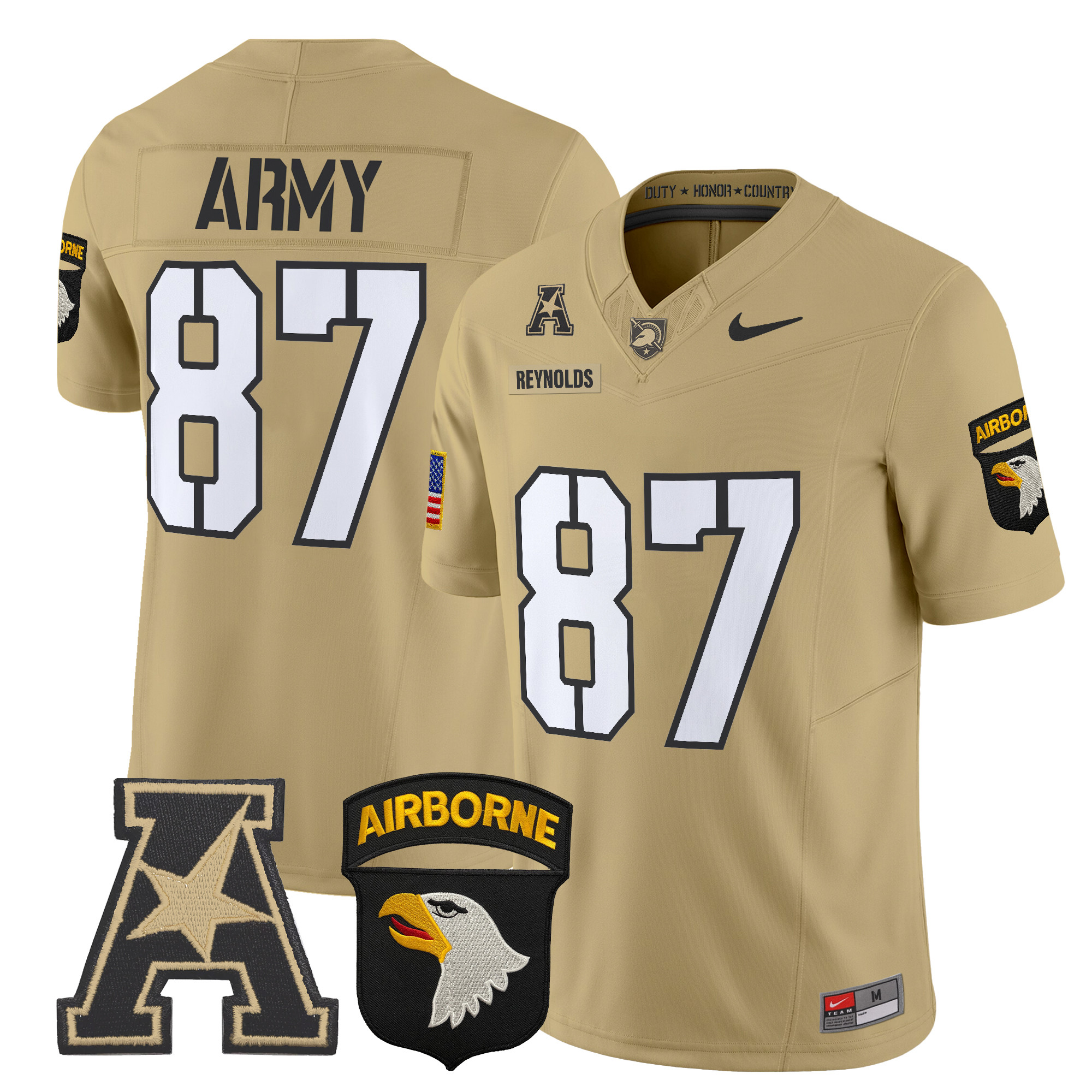 Men's Army Black Knights 101st Airborne Division Patch 2024 Vapor Limited Jersey V2 - All Stitched