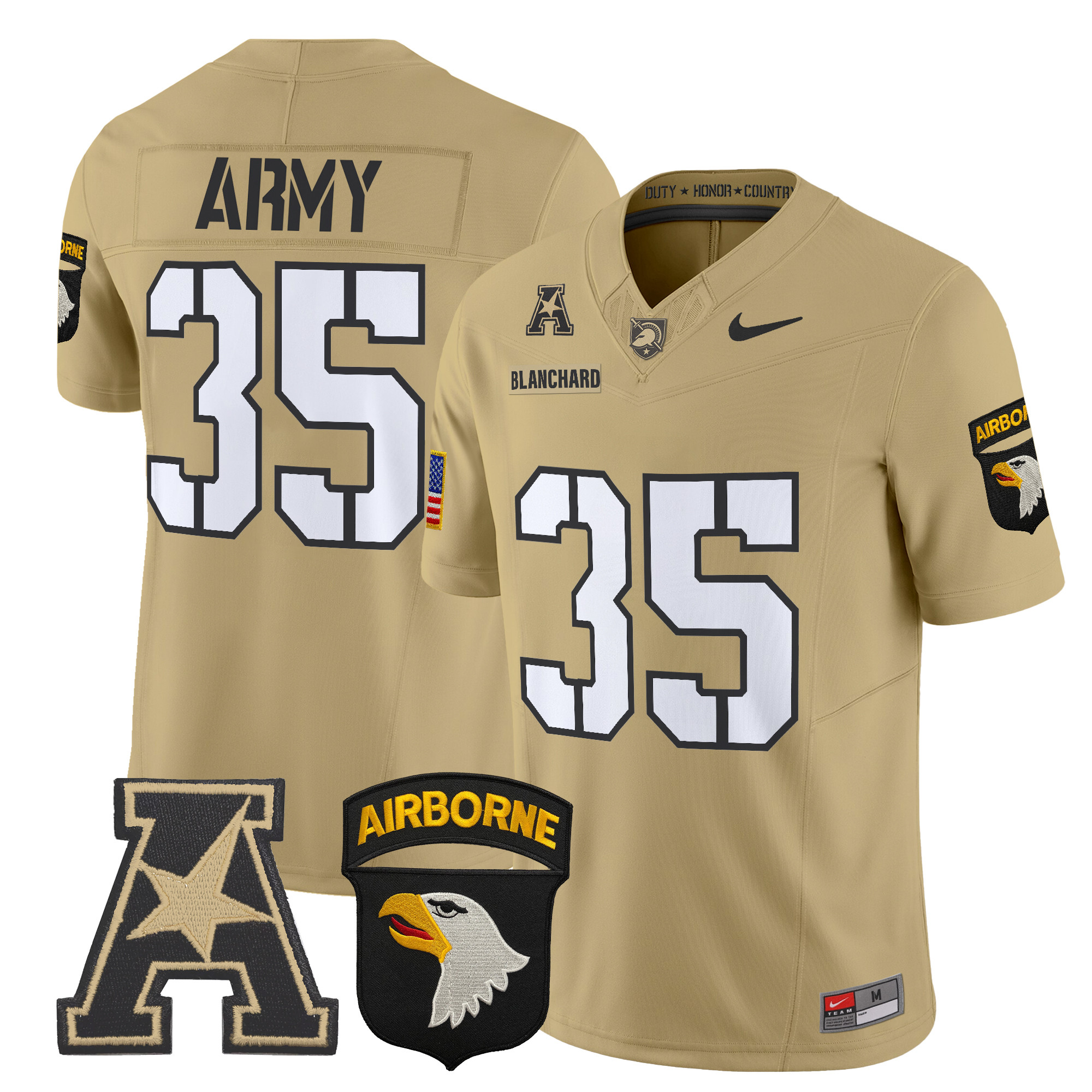 Men's Army Black Knights 101st Airborne Division Patch 2024 Vapor Limited Jersey V2 - All Stitched