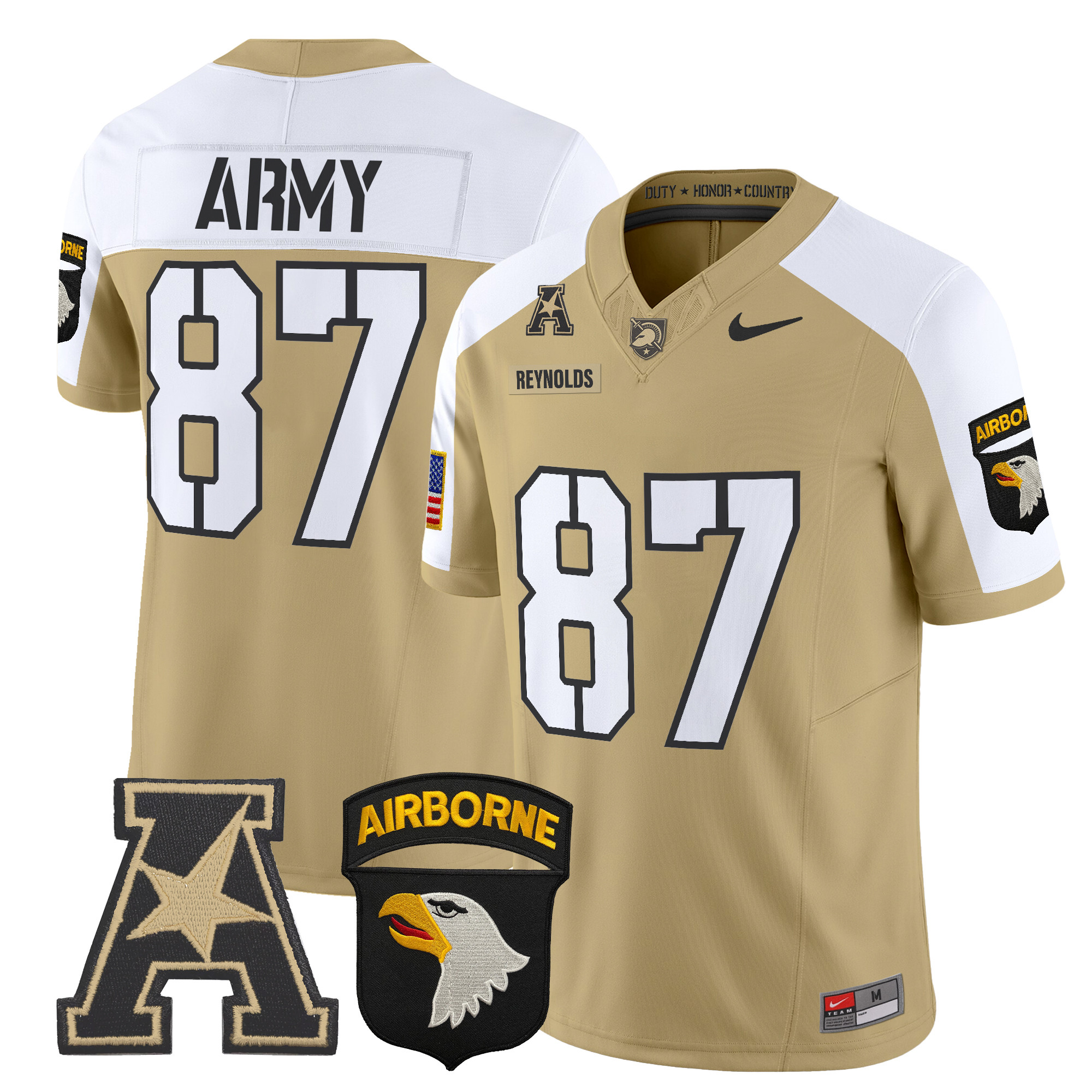 Men's Army Black Knights 101st Airborne Division Patch 2024 Vapor Limited Jersey V2 - All Stitched