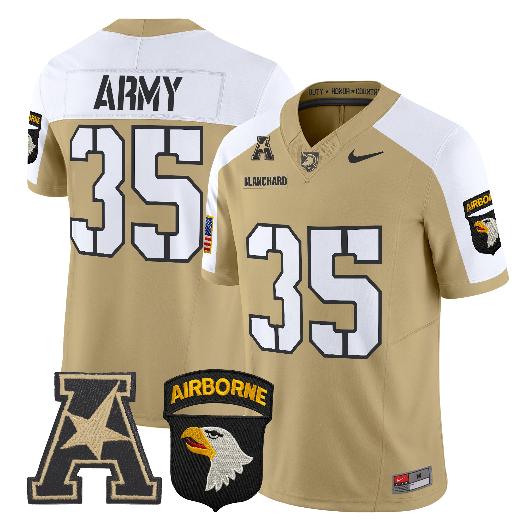 Men's Army Black Knights 101st Airborne Division Patch 2024 Vapor Limited Jersey V2 - All Stitched