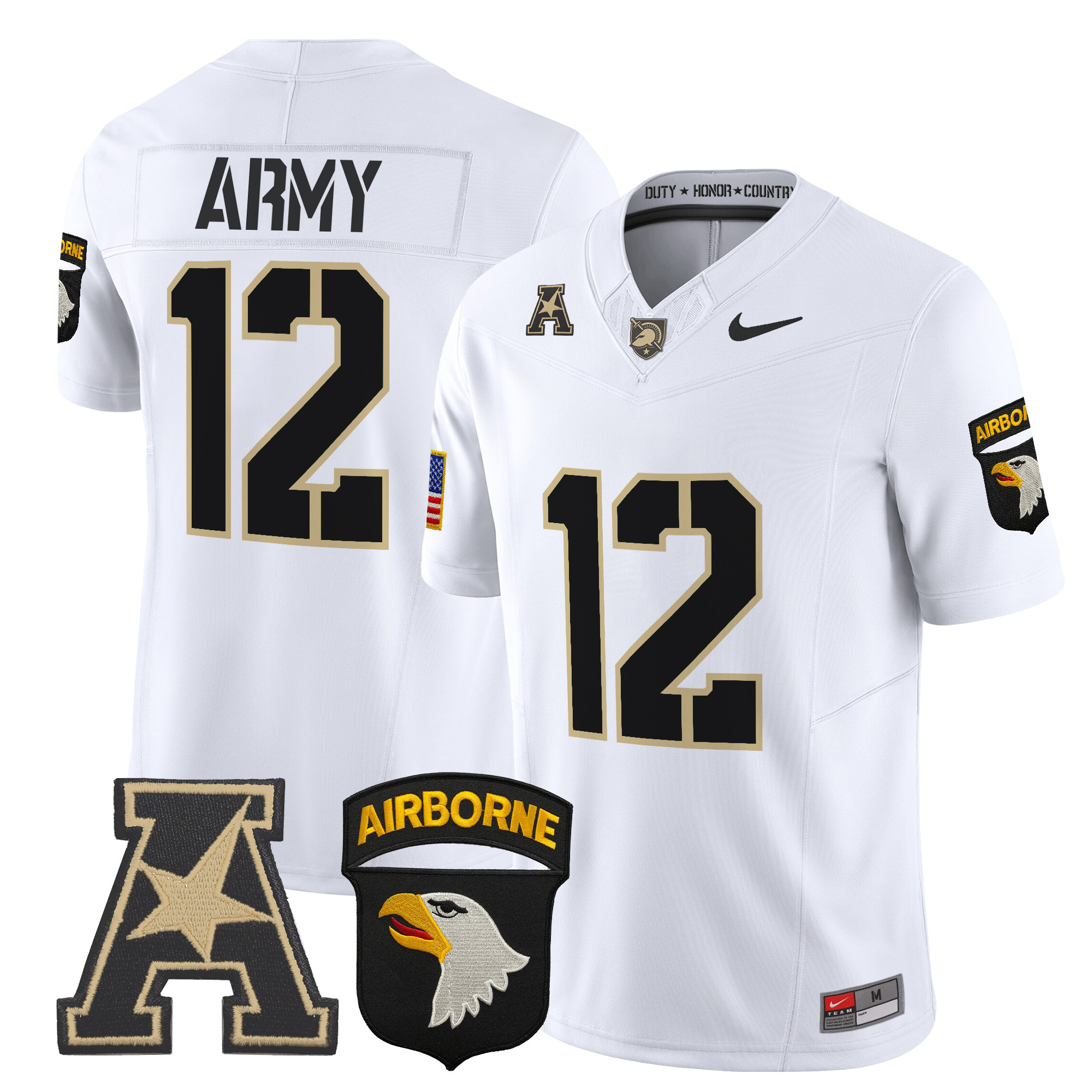 Men's Army Black Knights 101st Airborne Division Patch 2024 Vapor Limited Jersey V2 - All Stitched