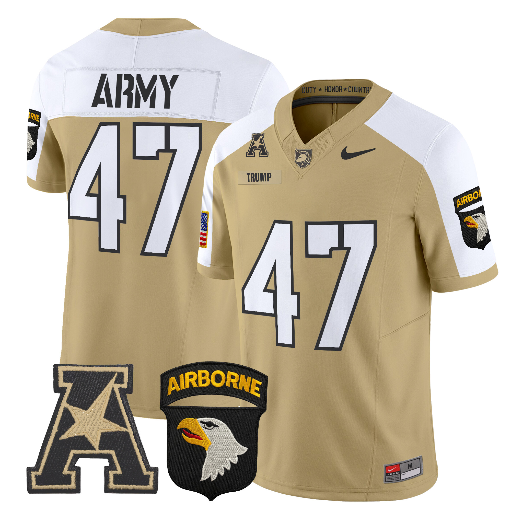 Men's Army Black Knights 101st Airborne Division Patch 2024 Vapor Limited Jersey V2 - All Stitched