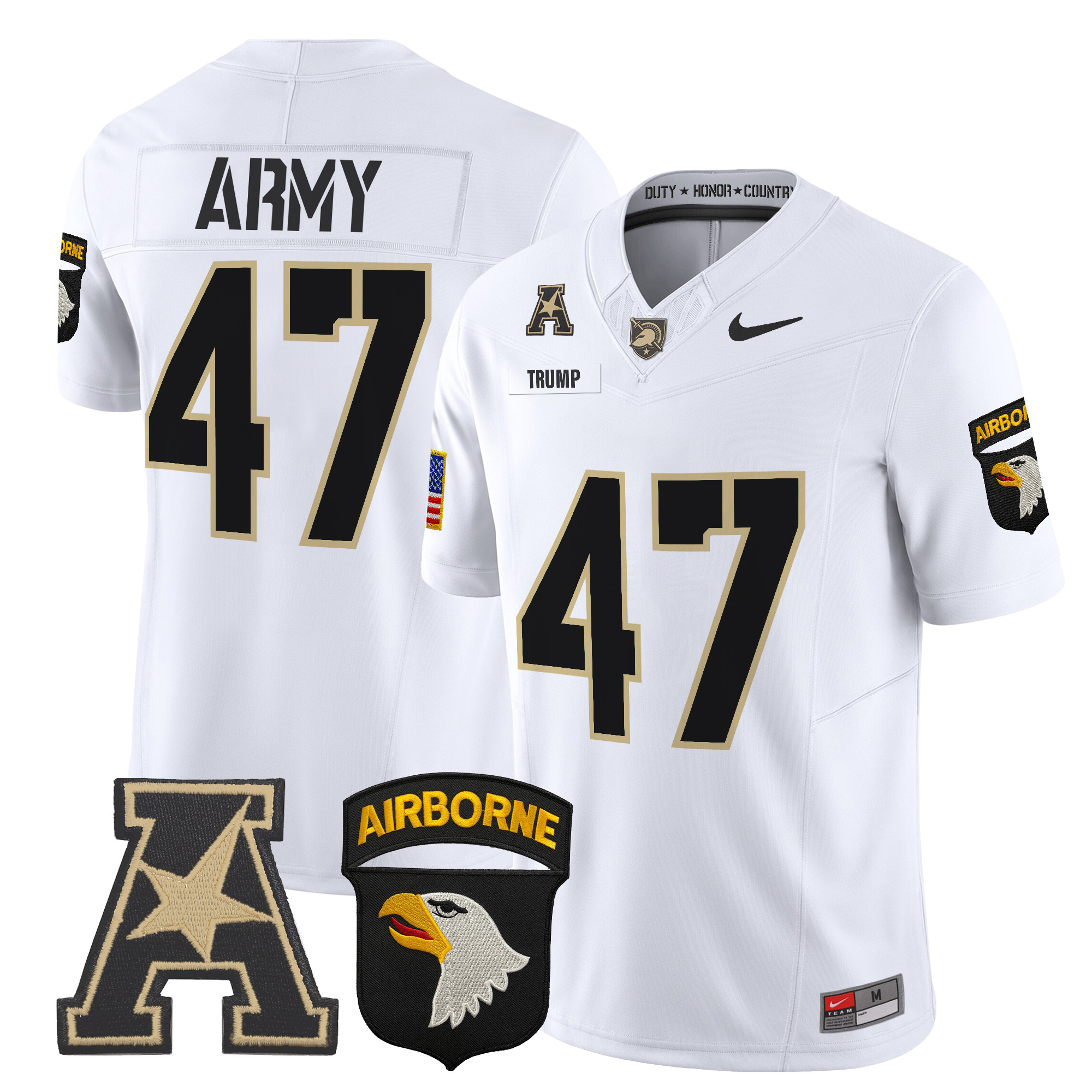 Men's Army Black Knights 101st Airborne Division Patch 2024 Vapor Limited Jersey V2 - All Stitched
