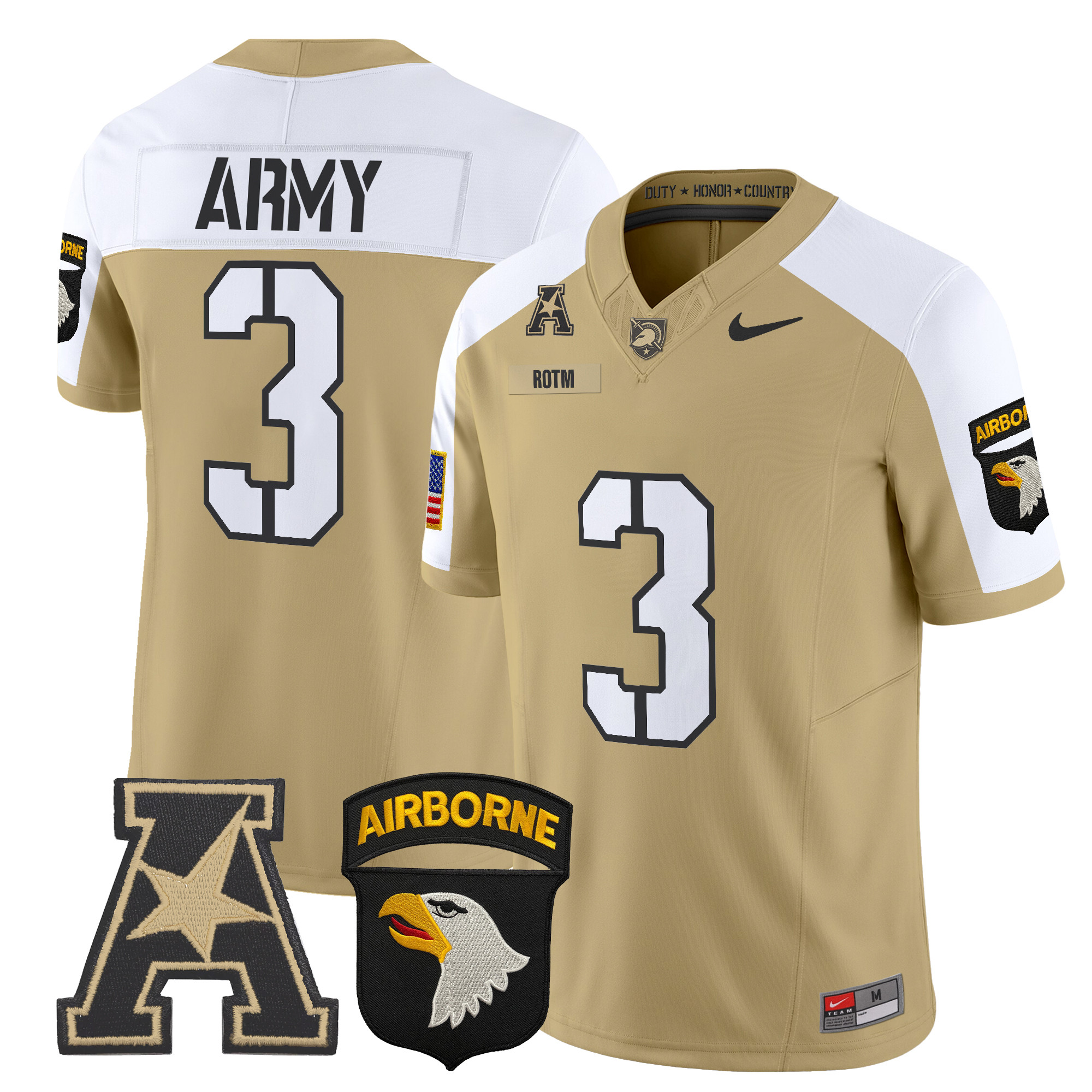 Men's Army Black Knights 101st Airborne Division Patch 2024 Vapor Limited Jersey V2 - All Stitched