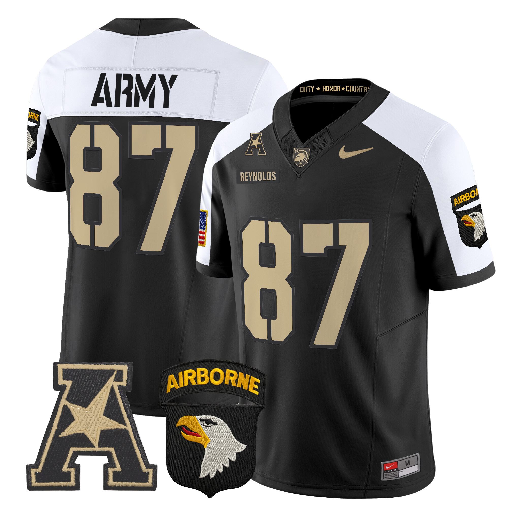 Men's Army Black Knights 101st Airborne Division Patch 2024 Vapor Limited Jersey V2 - All Stitched