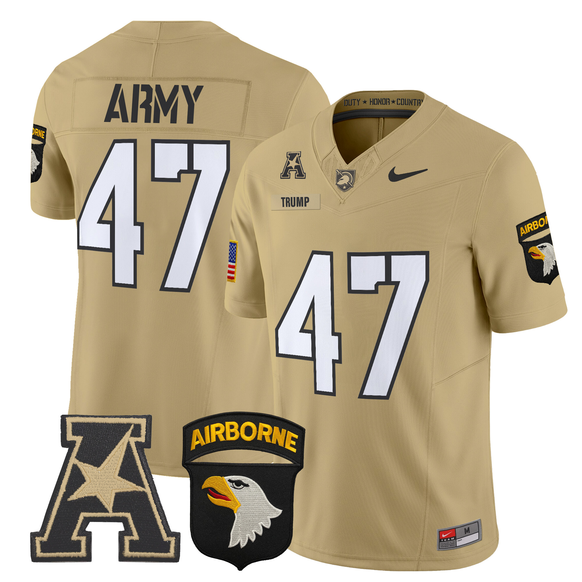 Men's Army Black Knights 101st Airborne Division Patch 2024 Vapor Limited Jersey V2 - All Stitched