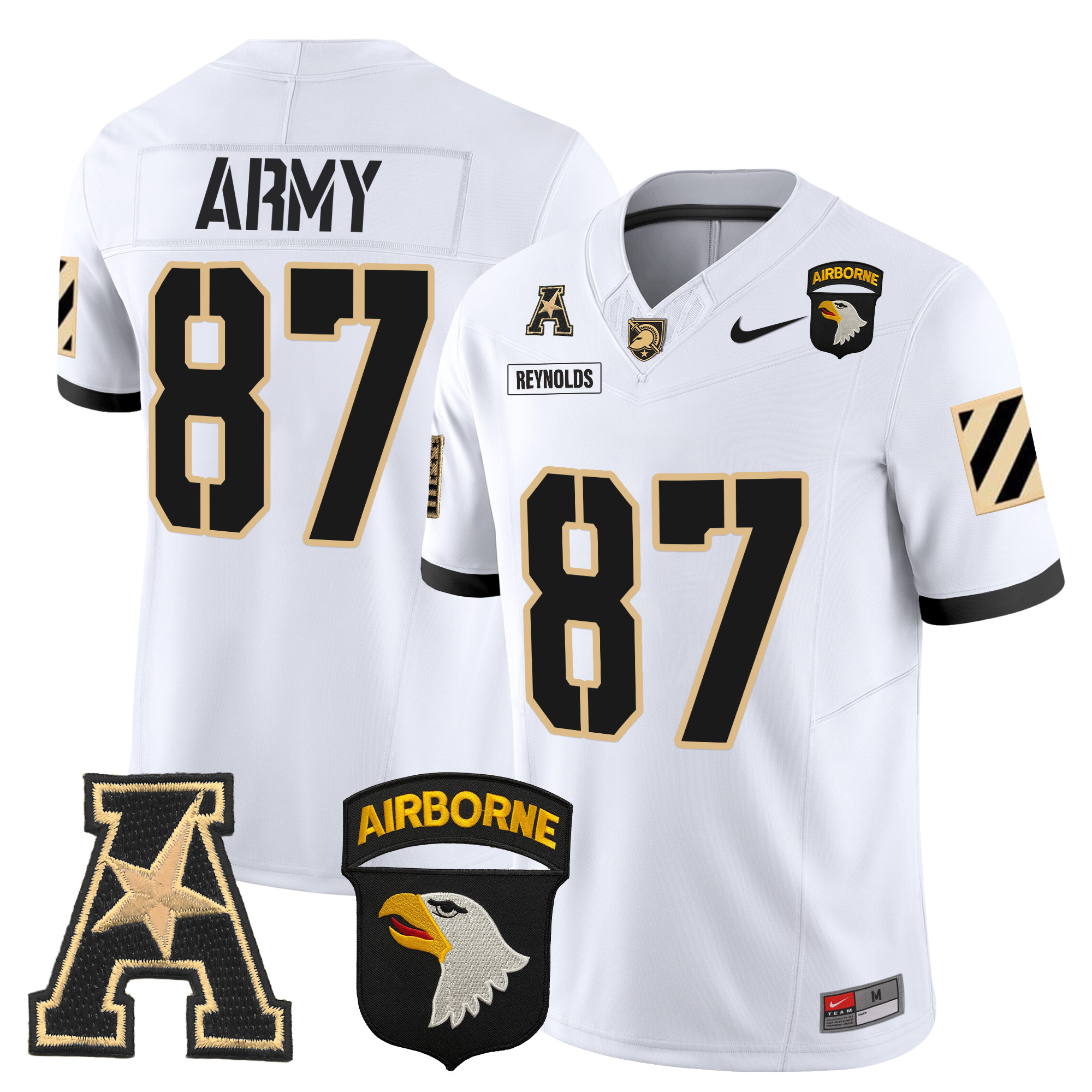 Men's Army Black Knights 101st Airborne Division Patch 2024 Vapor Limited Jersey V3 - All Stitched