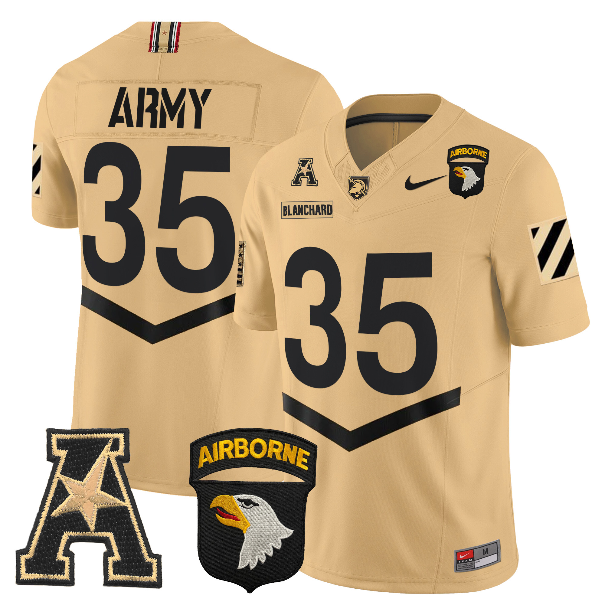 Men's Army Black Knights 101st Airborne Division Patch 2024 Vapor Limited Jersey V3 - All Stitched
