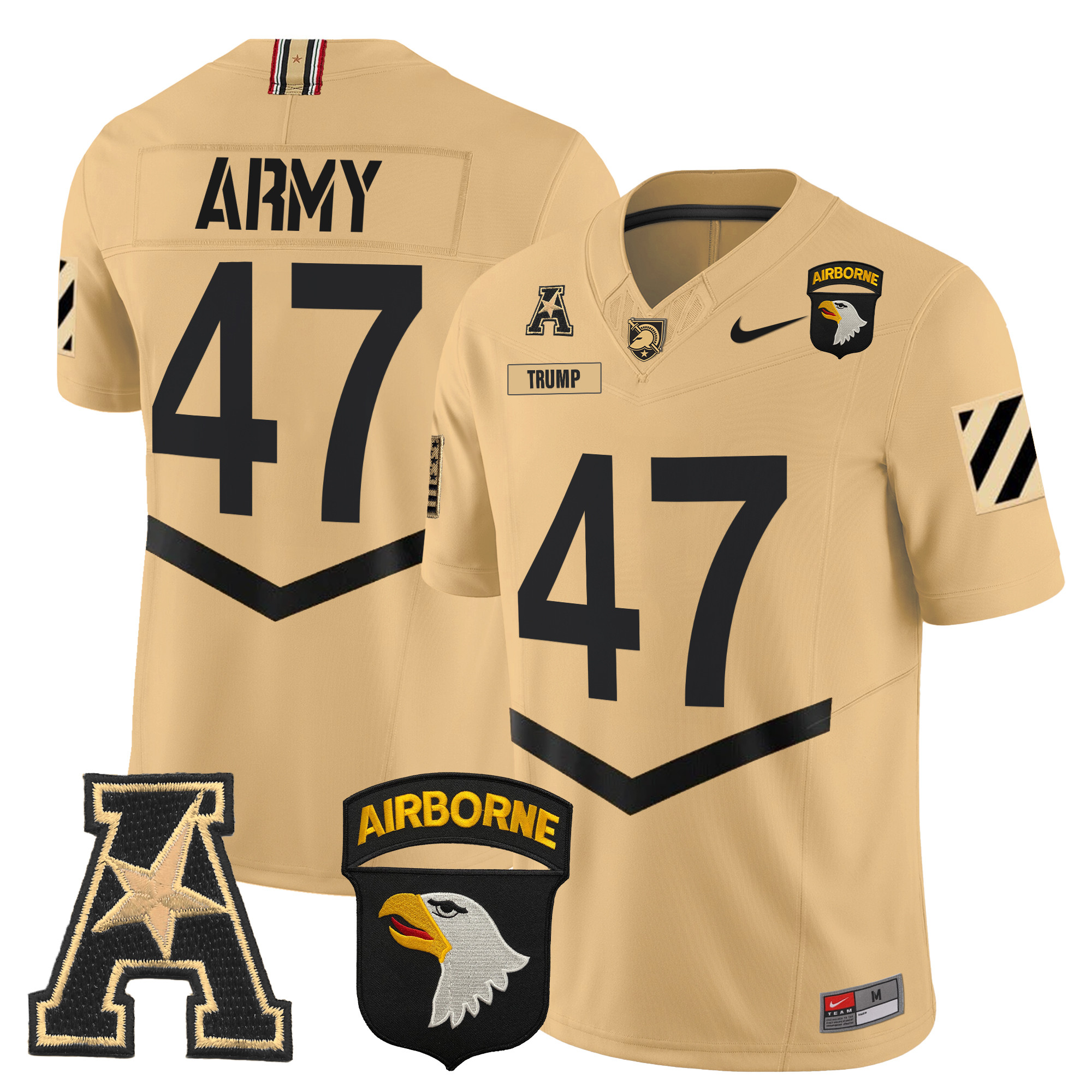 Men's Army Black Knights 101st Airborne Division Patch 2024 Vapor Limited Jersey V3 - All Stitched