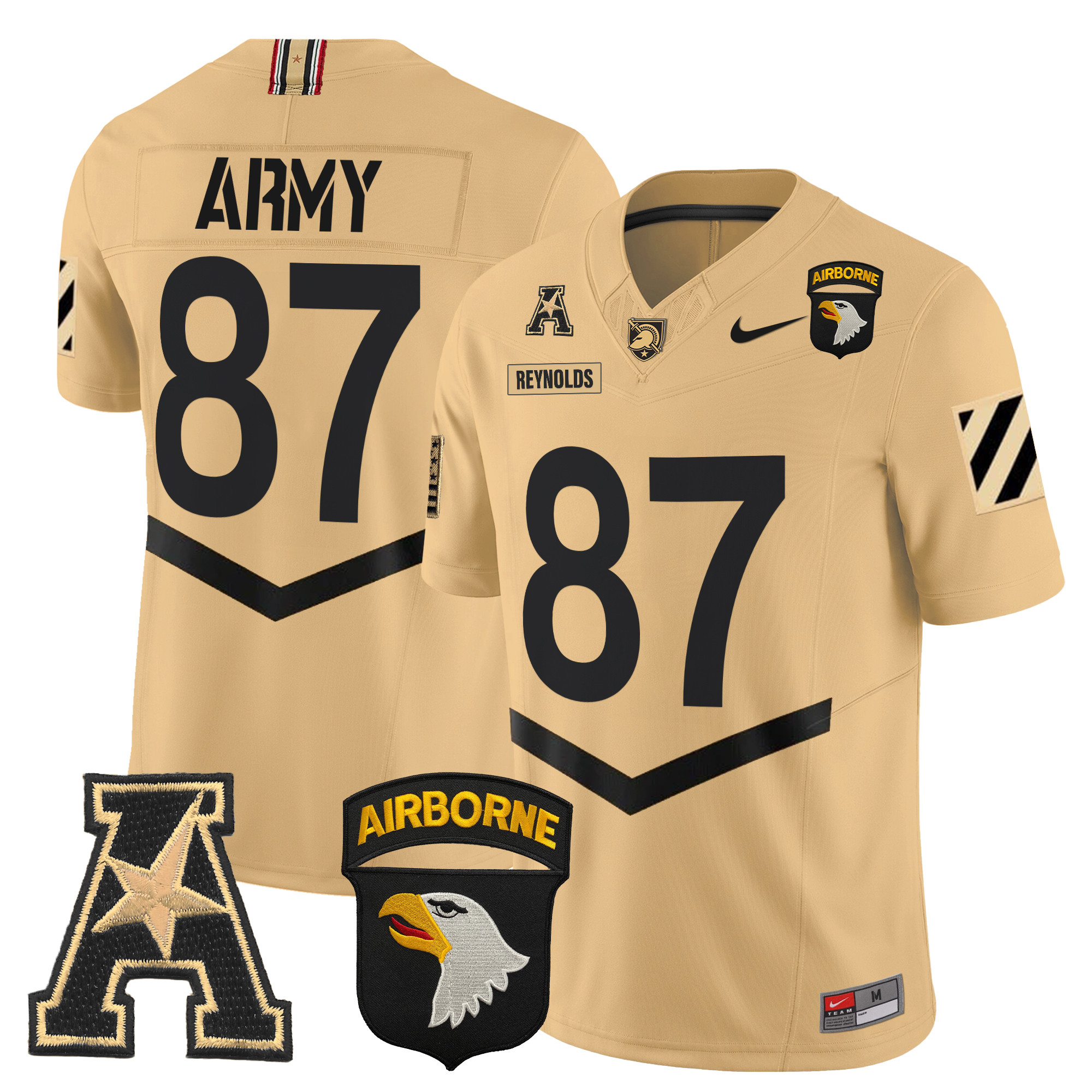 Men's Army Black Knights 101st Airborne Division Patch 2024 Vapor Limited Jersey V3 - All Stitched