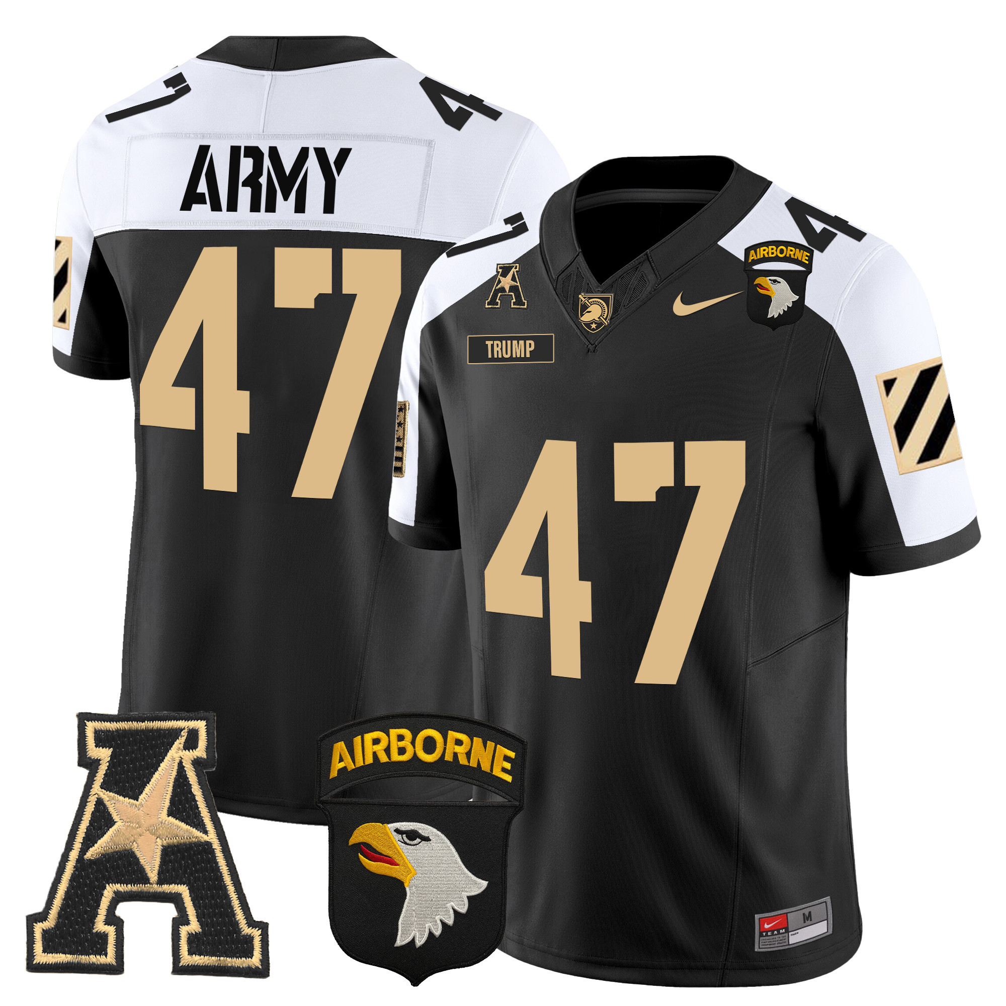 Men's Army Black Knights 101st Airborne Division Patch 2024 Vapor Limited Jersey V3 - All Stitched