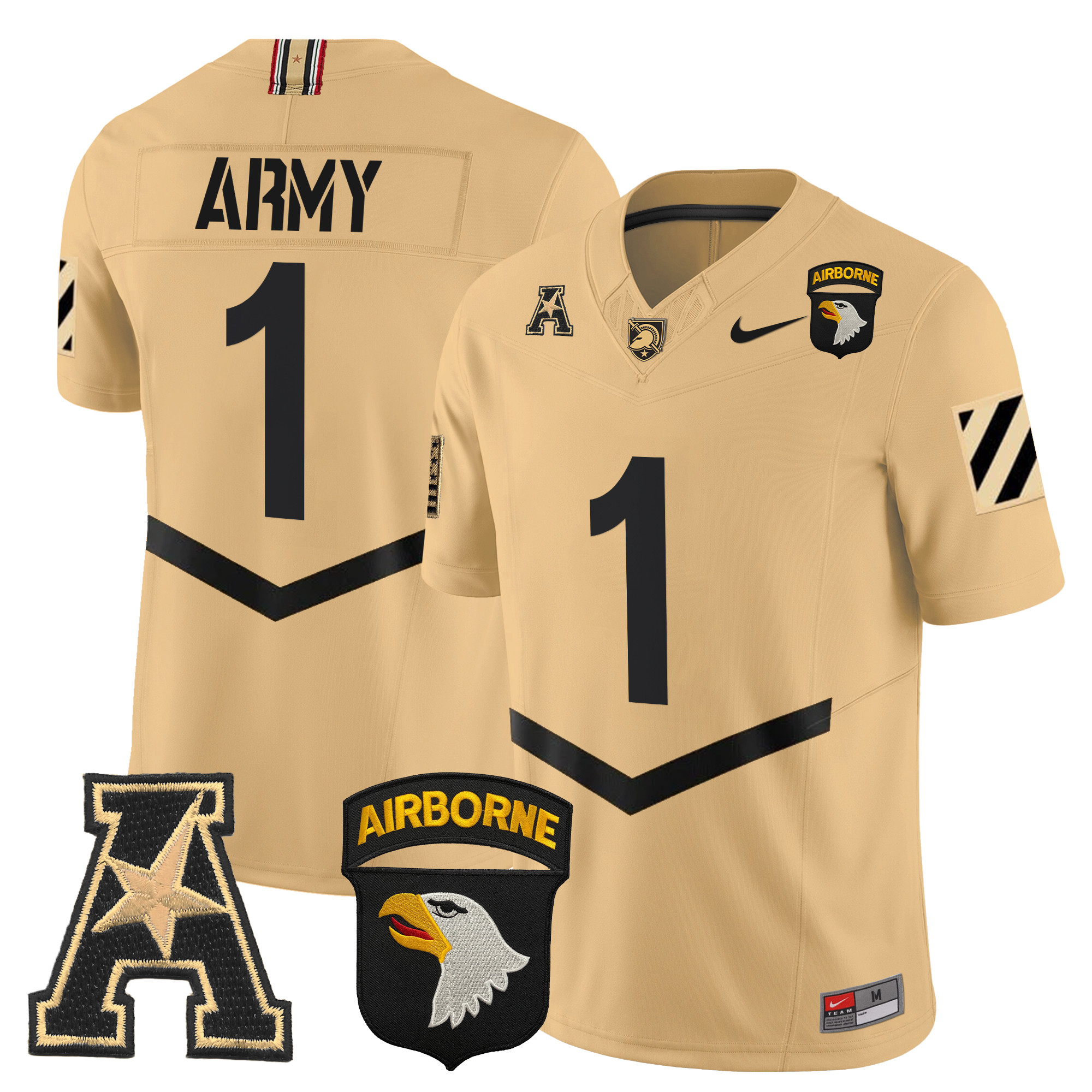 Men's Army Black Knights 101st Airborne Division Patch 2024 Vapor Limited Jersey V3 - All Stitched