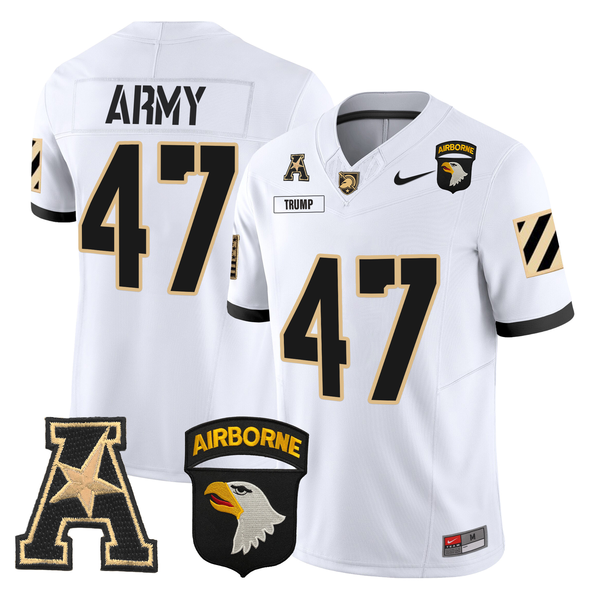 Men's Army Black Knights 101st Airborne Division Patch 2024 Vapor Limited Jersey V3 - All Stitched