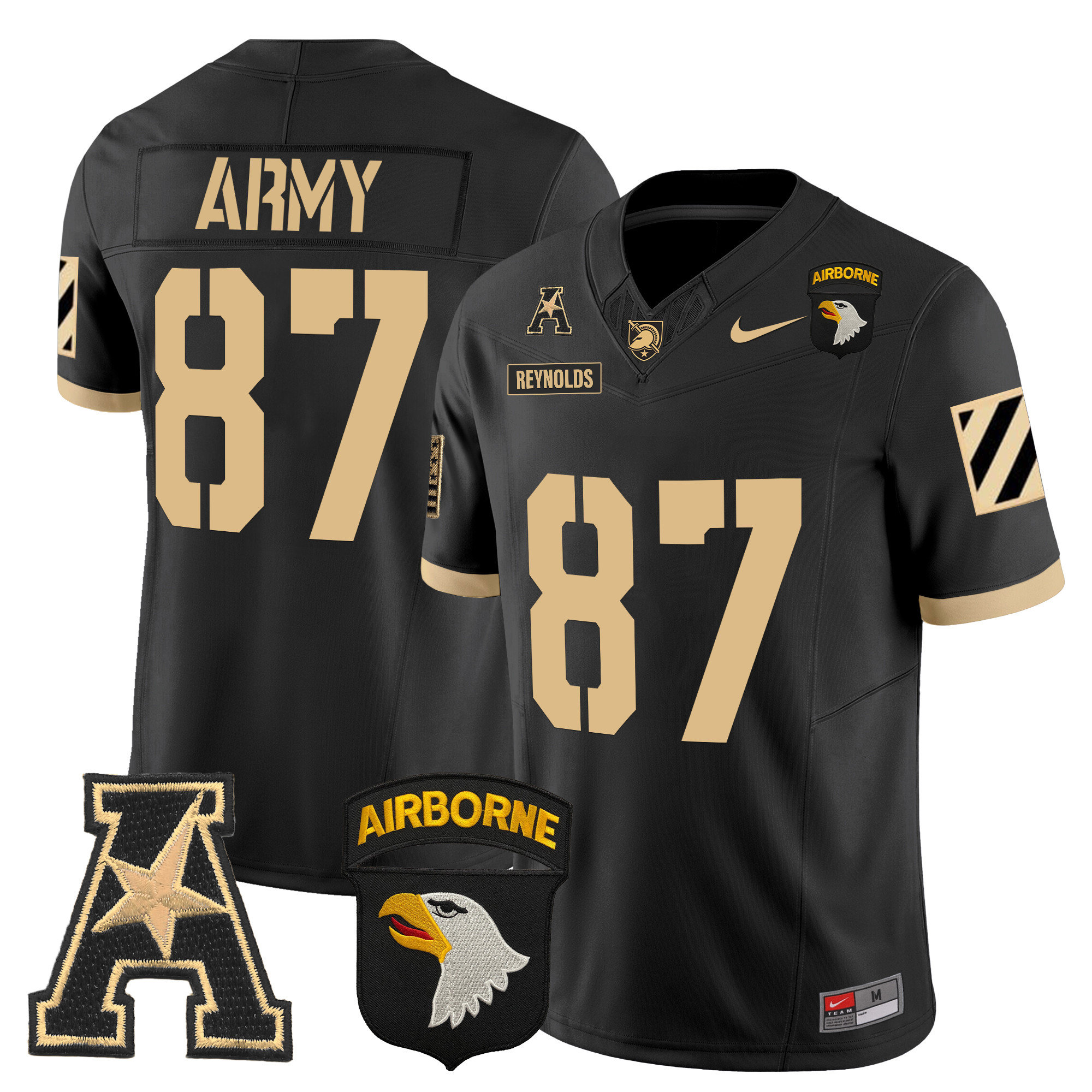 Men's Army Black Knights 101st Airborne Division Patch 2024 Vapor Limited Jersey V3 - All Stitched