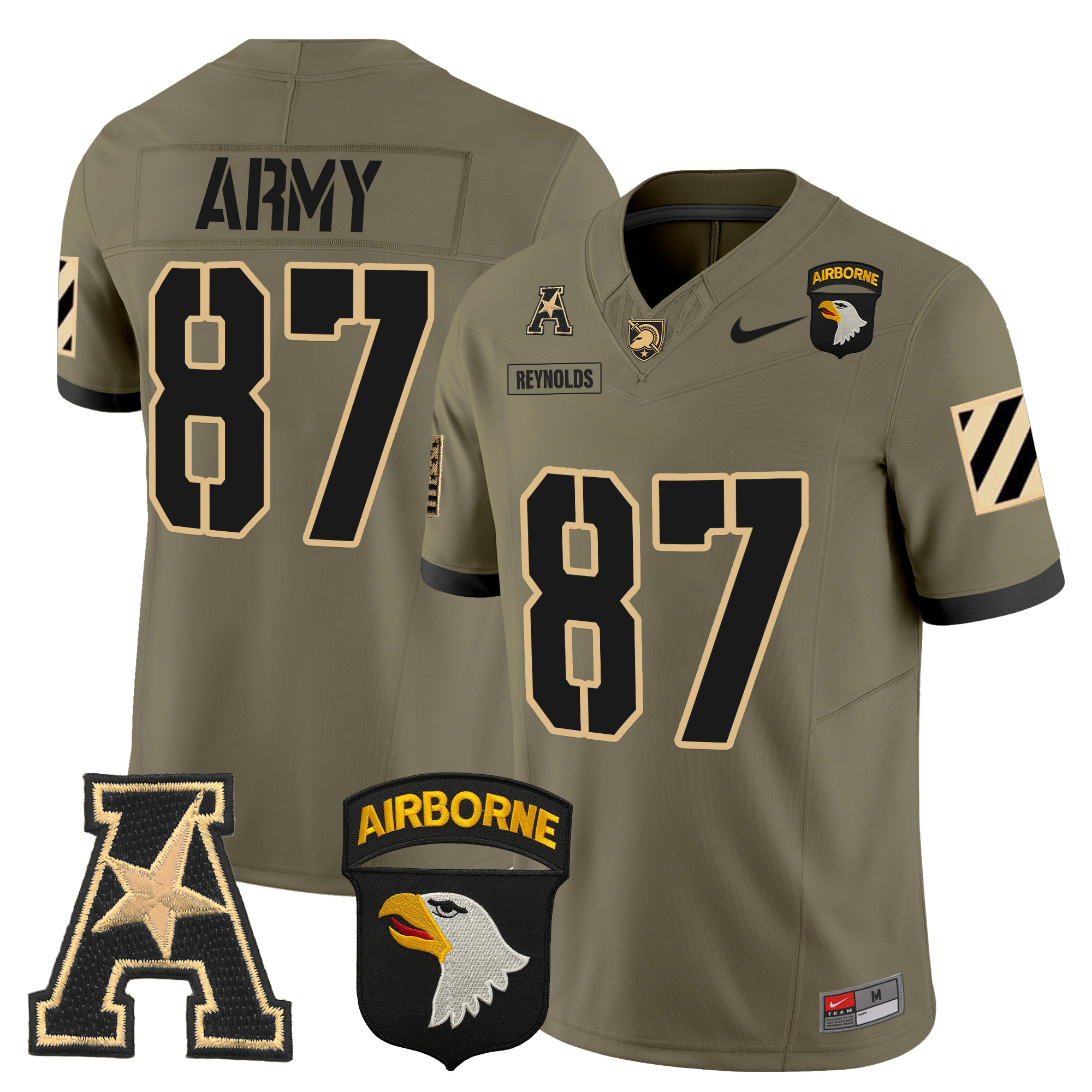 Men's Army Black Knights 101st Airborne Division Patch 2024 Vapor Limited Jersey V3 - All Stitched
