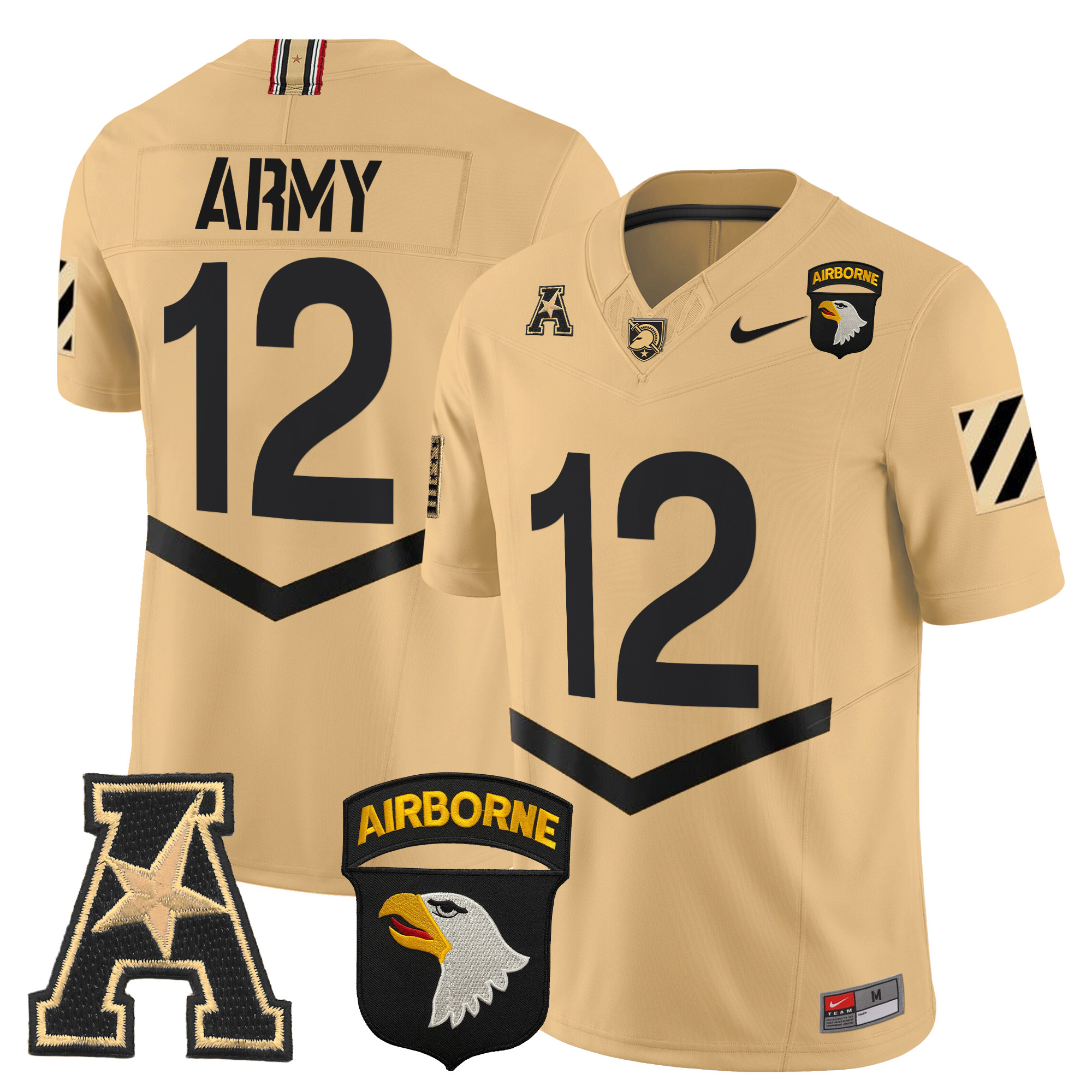 Men's Army Black Knights 101st Airborne Division Patch 2024 Vapor Limited Jersey V3 - All Stitched