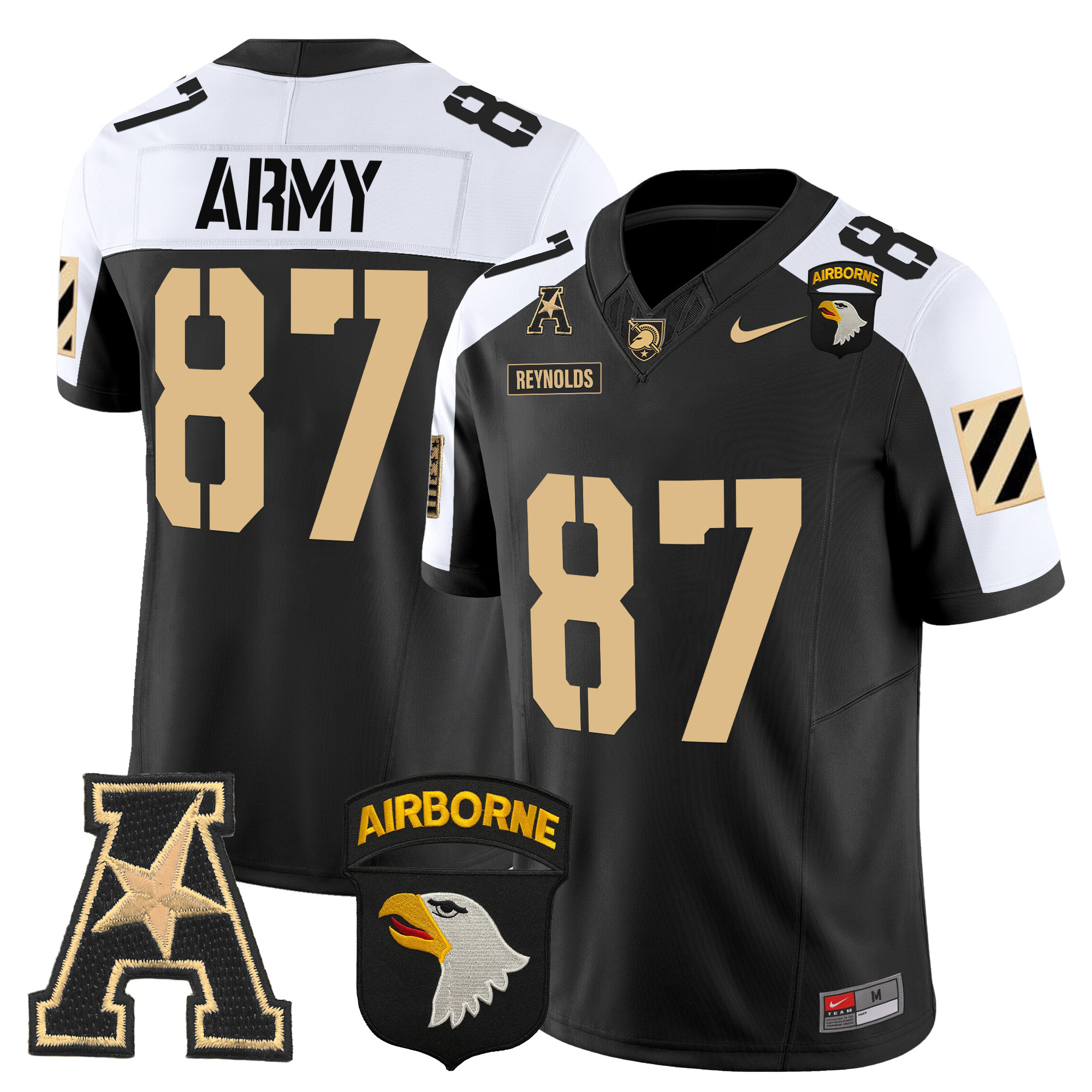 Men's Army Black Knights 101st Airborne Division Patch 2024 Vapor Limited Jersey V3 - All Stitched