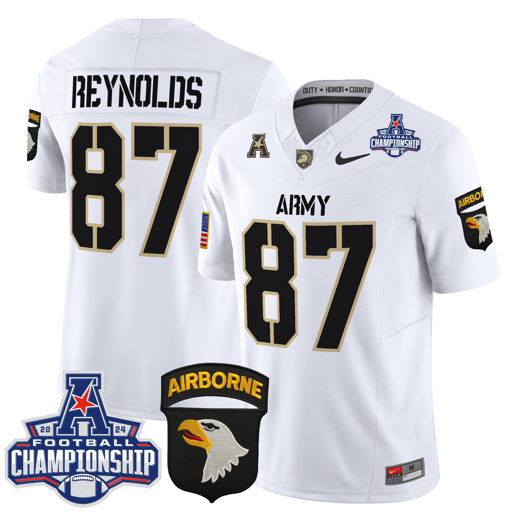 Men's Army Black Knights 2024 AAC Championship Patch Vapor Limited Jersey V3 - All Stitched
