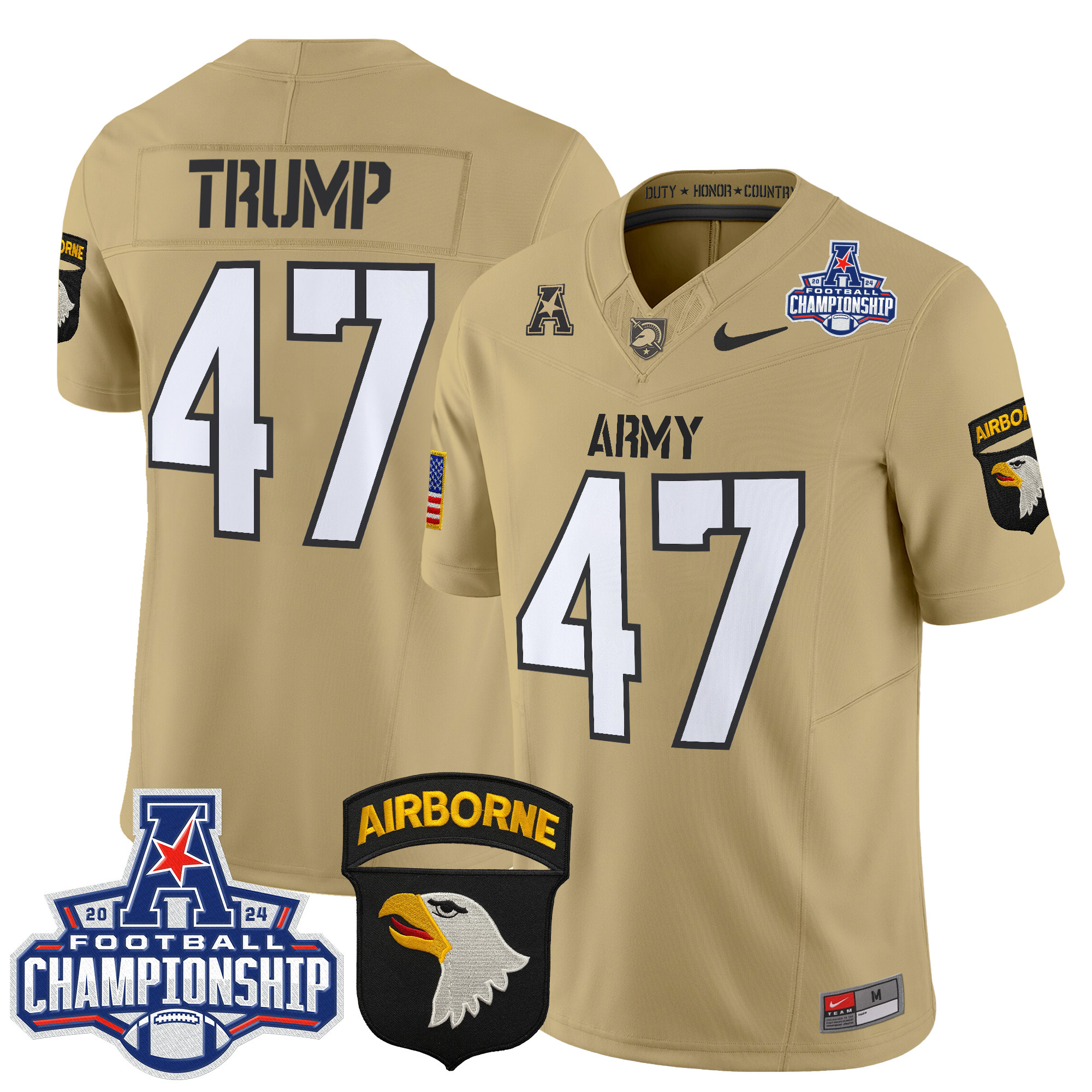 Men's Army Black Knights 2024 AAC Championship Patch Vapor Limited Jersey V3 - All Stitched
