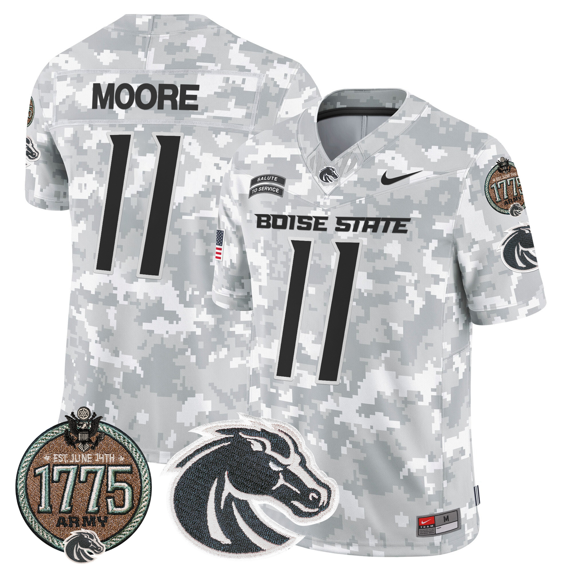 Men's Boise State Broncos 2024 Salute to Service Establishment Year Patch Vapor Limited Jersey - All Stitched