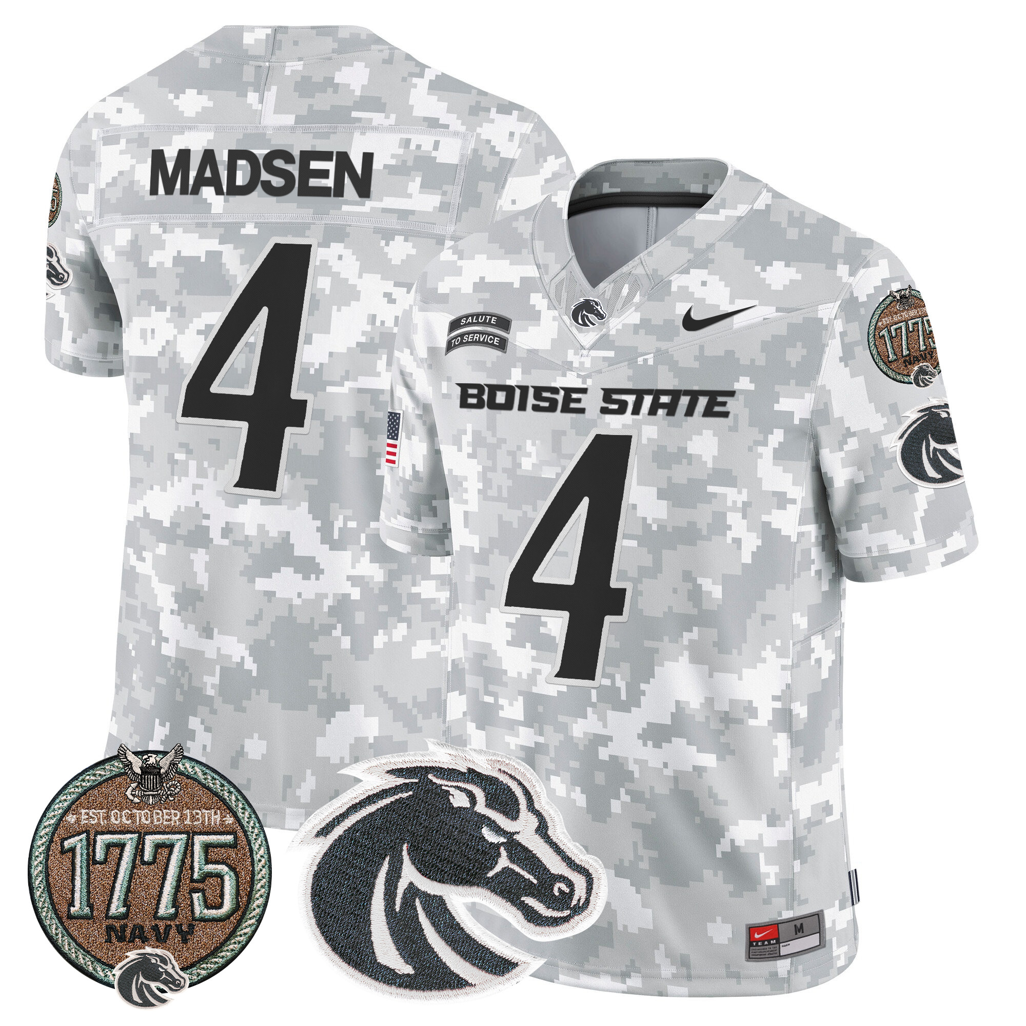 Men's Boise State Broncos 2024 Salute to Service Establishment Year Patch Vapor Limited Jersey - All Stitched