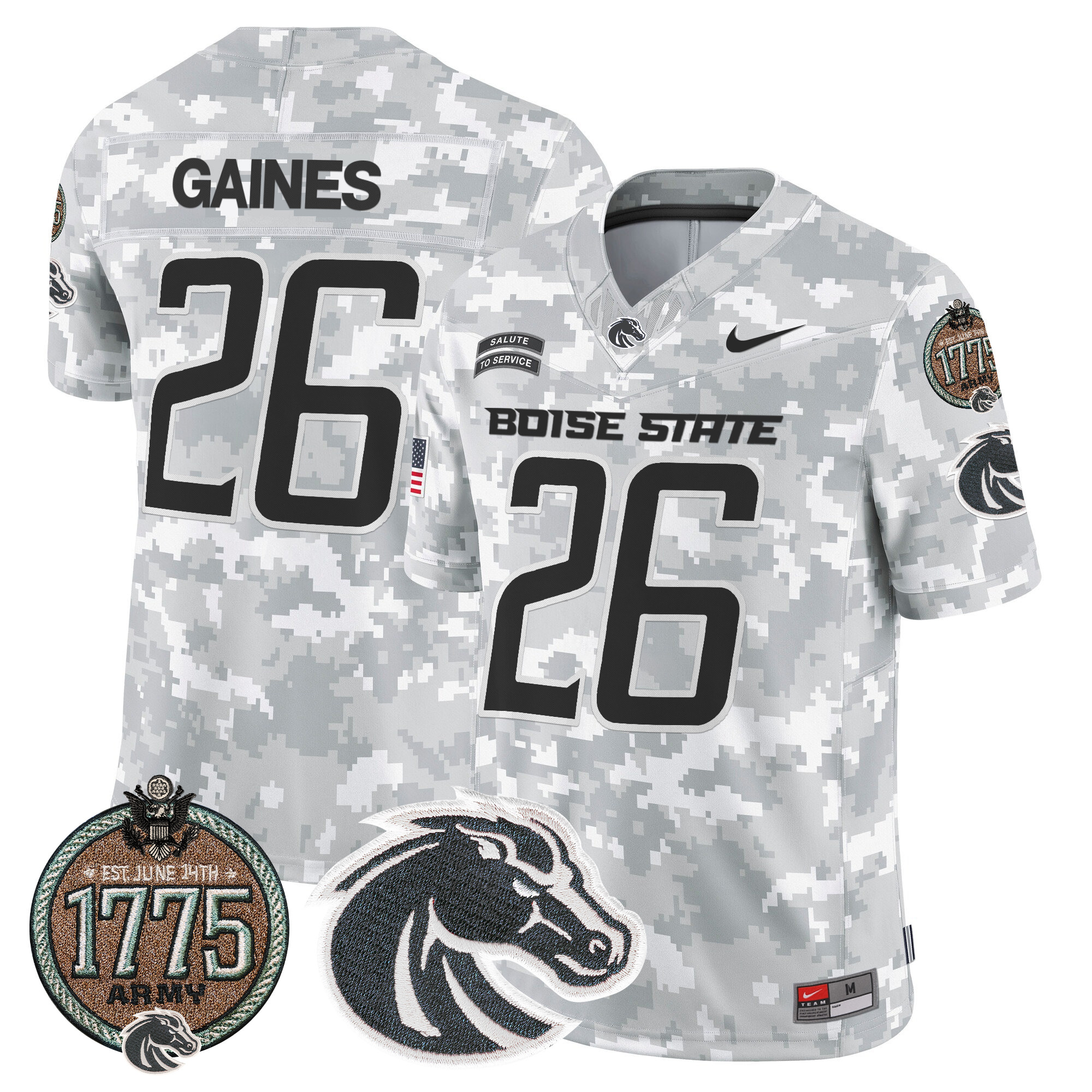 Men's Boise State Broncos 2024 Salute to Service Establishment Year Patch Vapor Limited Jersey - All Stitched