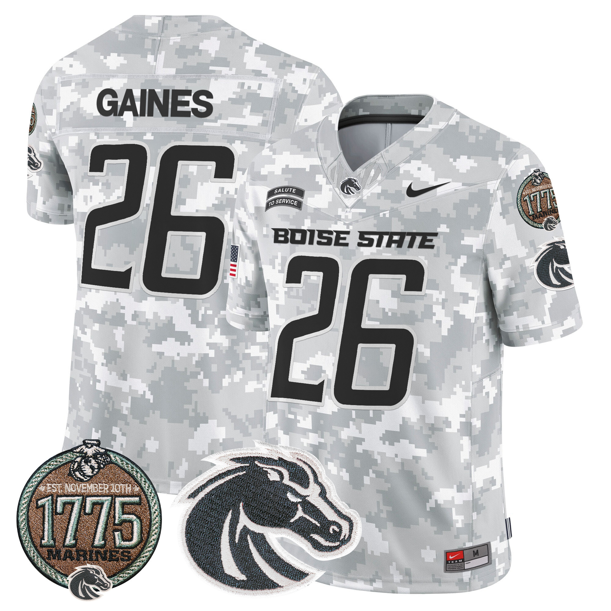 Men's Boise State Broncos 2024 Salute to Service Establishment Year Patch Vapor Limited Jersey - All Stitched