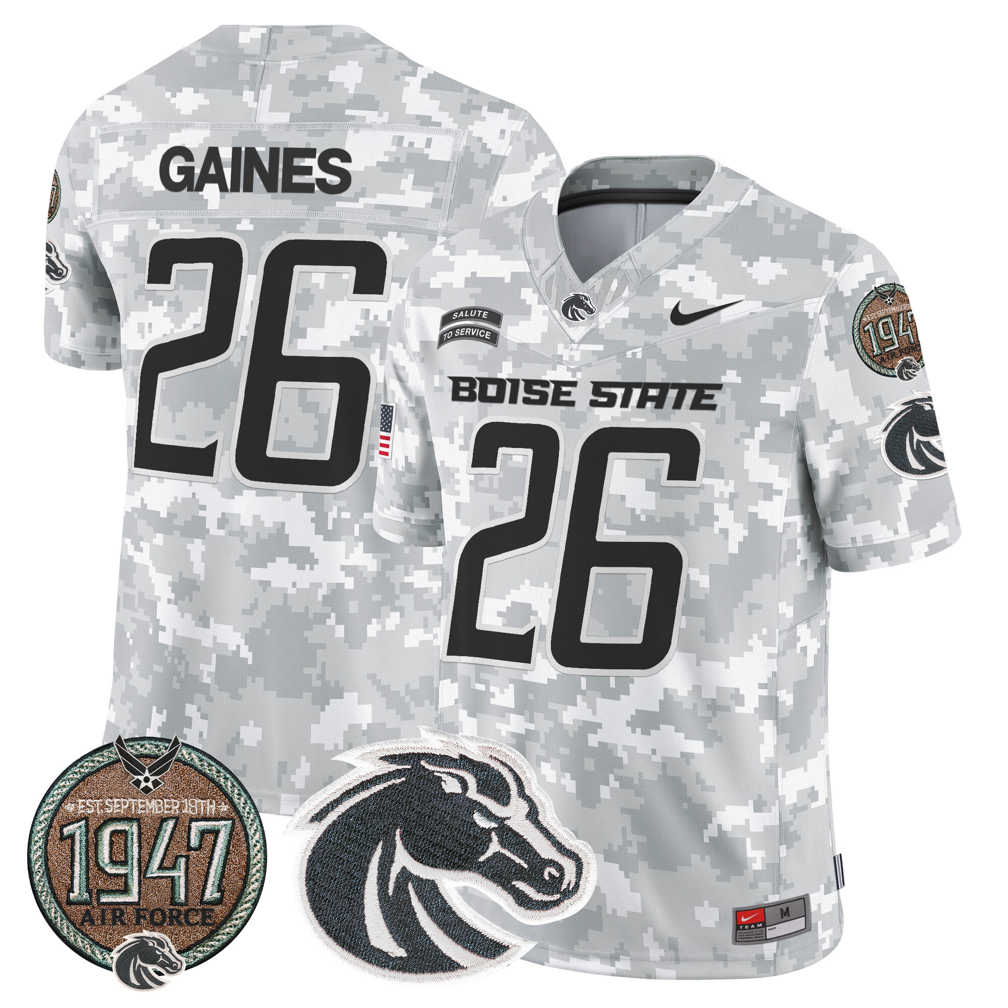 Men's Boise State Broncos 2024 Salute to Service Establishment Year Patch Vapor Limited Jersey - All Stitched